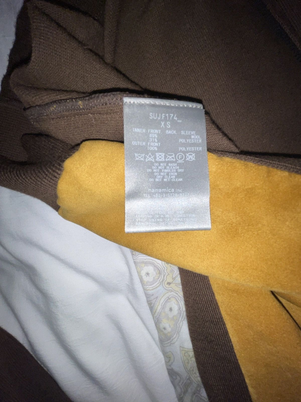 Nanamica Brown and Yellow Hybrid Cardigan