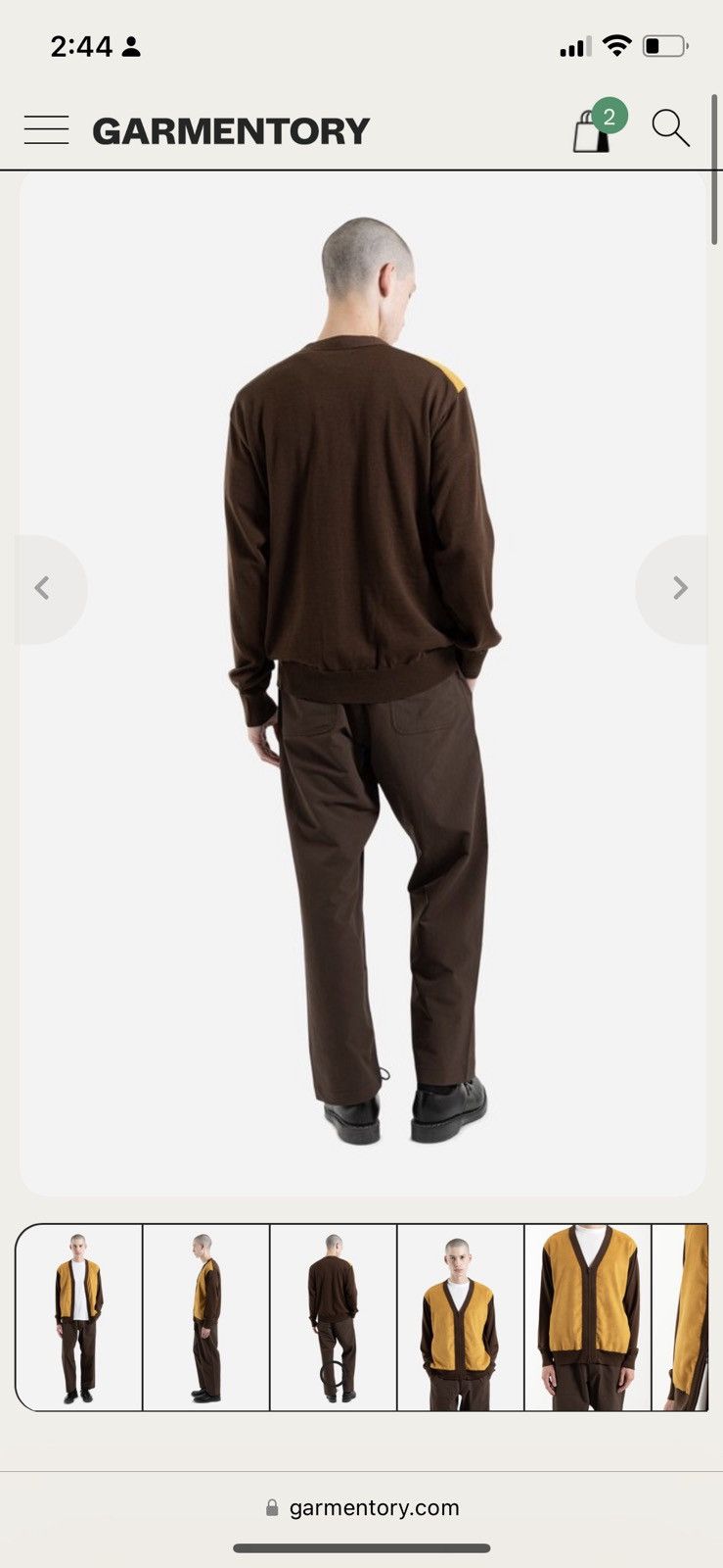 Nanamica Brown and Yellow Hybrid Cardigan