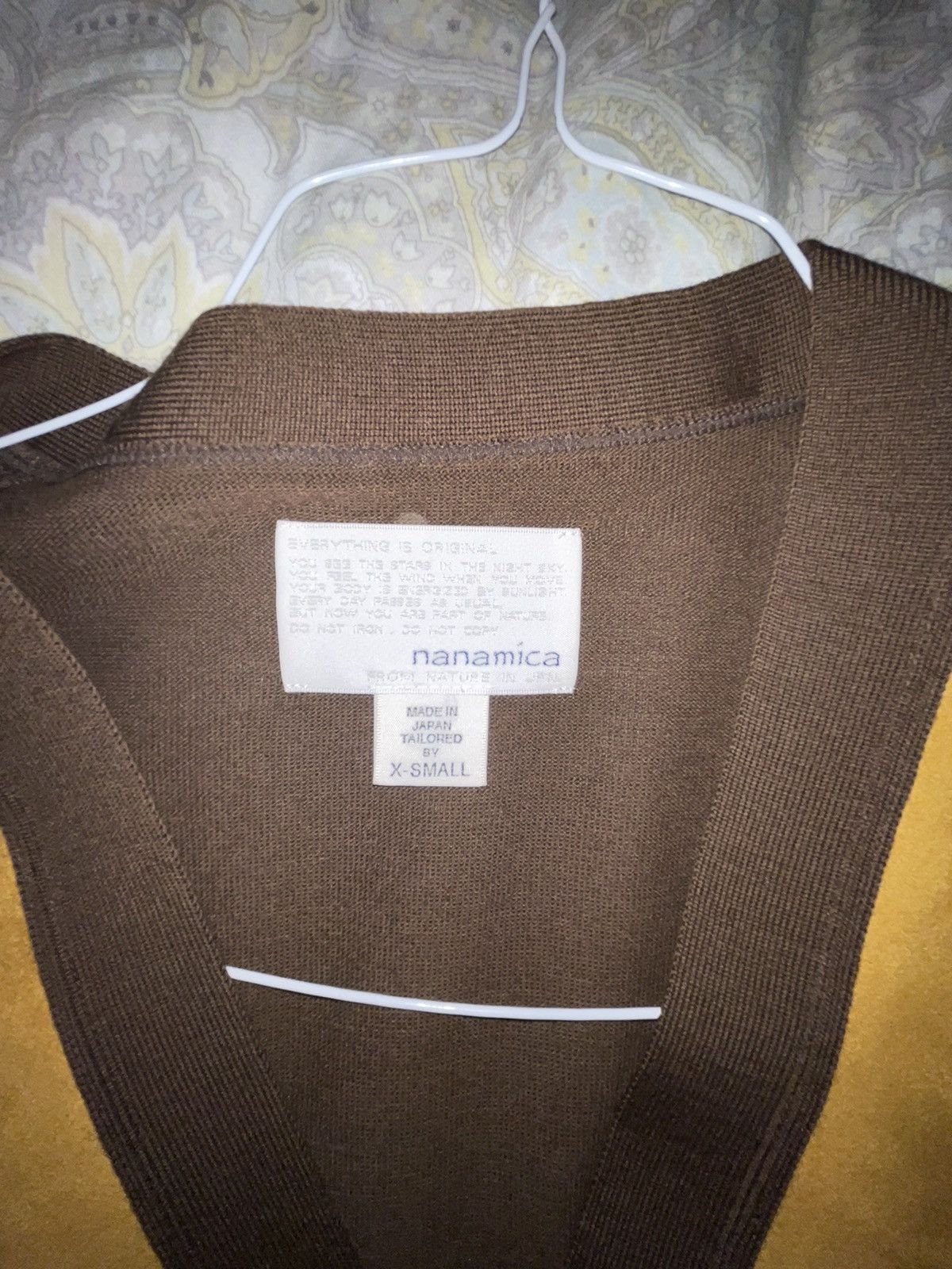 Nanamica Brown and Yellow Hybrid Cardigan