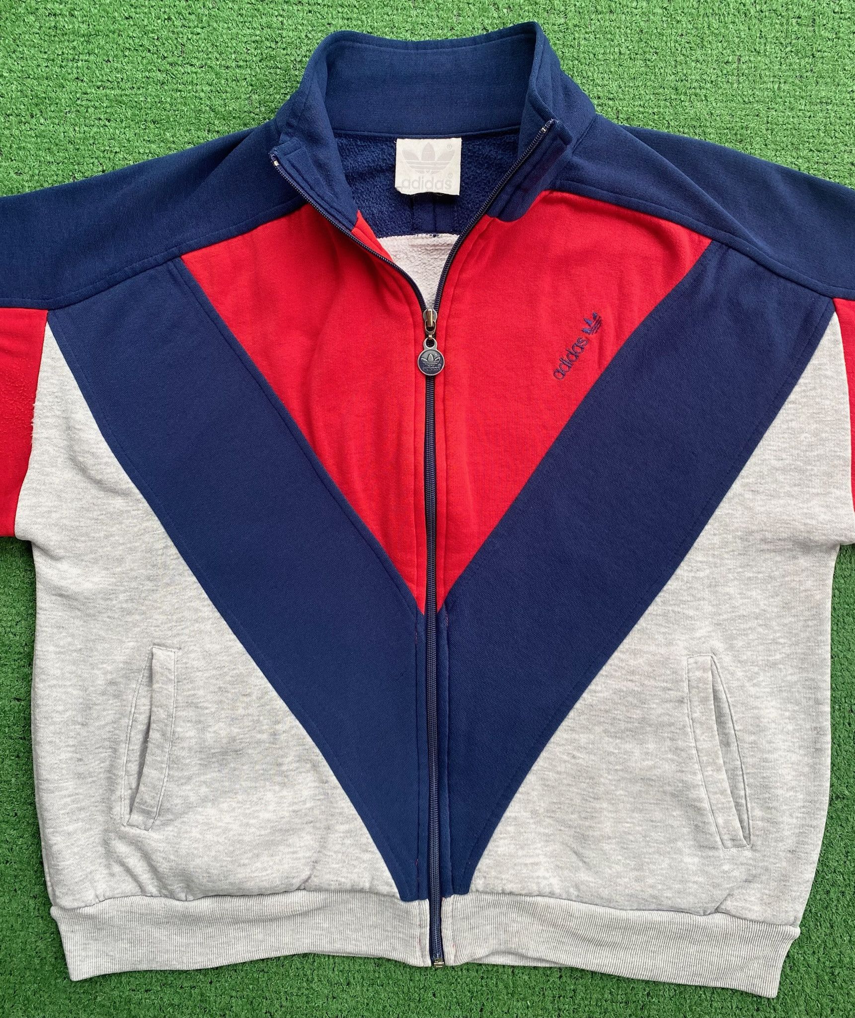 Adidas 80’s Adidas Trefoil Spellout Color Block Track Jacket Mens M Size US M / EU 48-50 / 2 - 3 Thumbnail