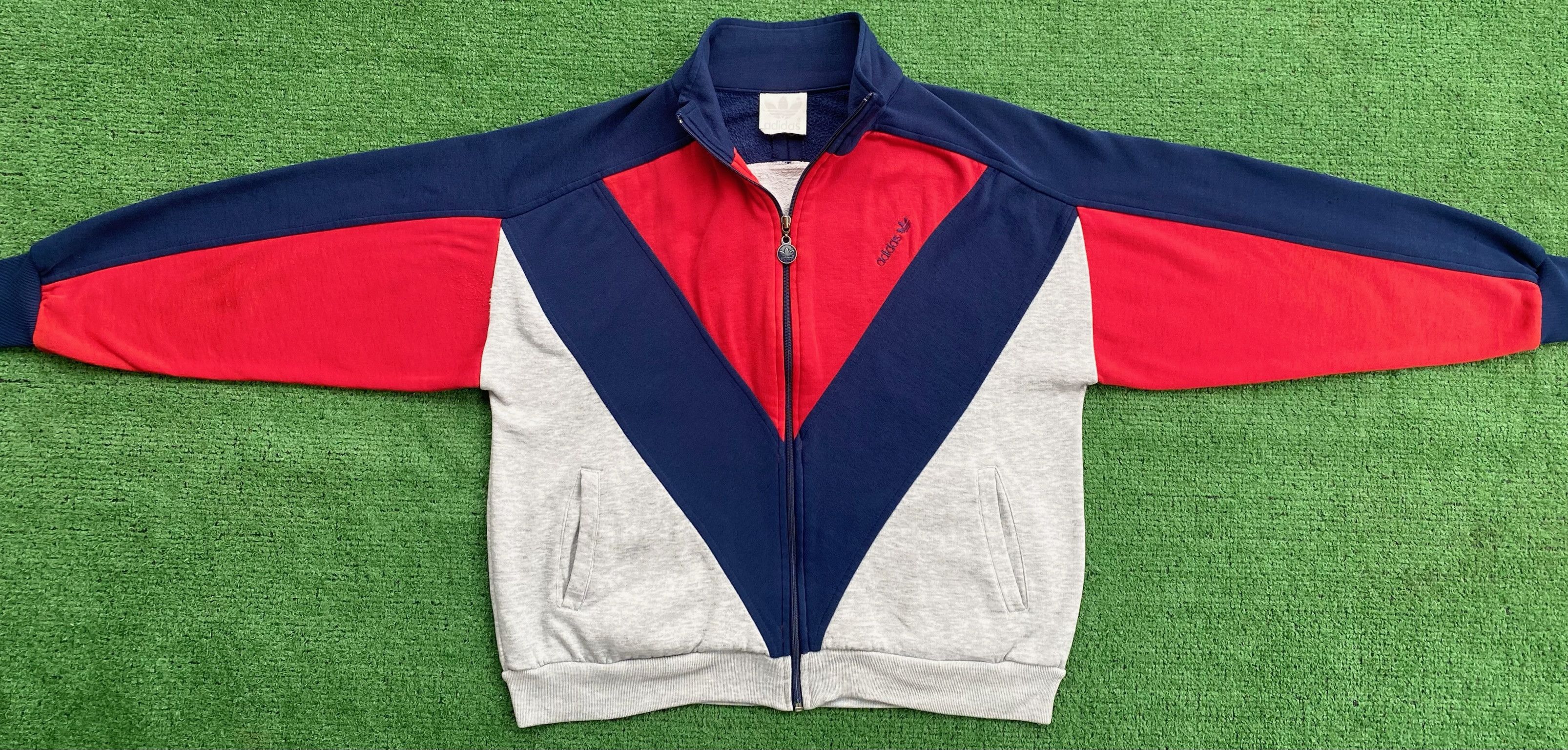 Adidas 80’s Adidas Trefoil Spellout Color Block Track Jacket Mens M Size US M / EU 48-50 / 2 - 2 Thumbnail