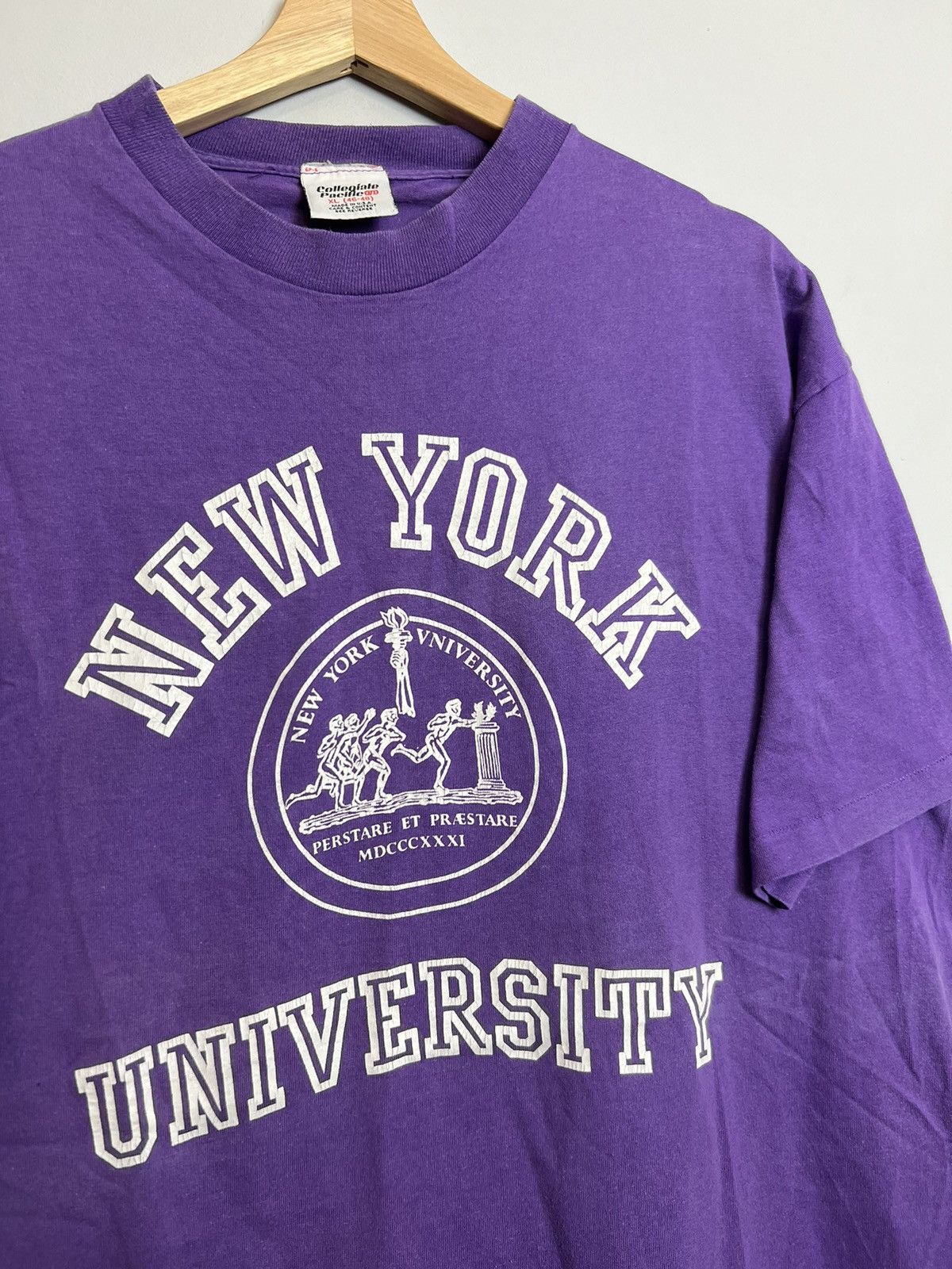 Vintage RARE VINTAGE 90S NEW YORK UNIVERSITY T-SHIRT Single Stitch Size US XL / EU 56 / 4 - 3 Thumbnail