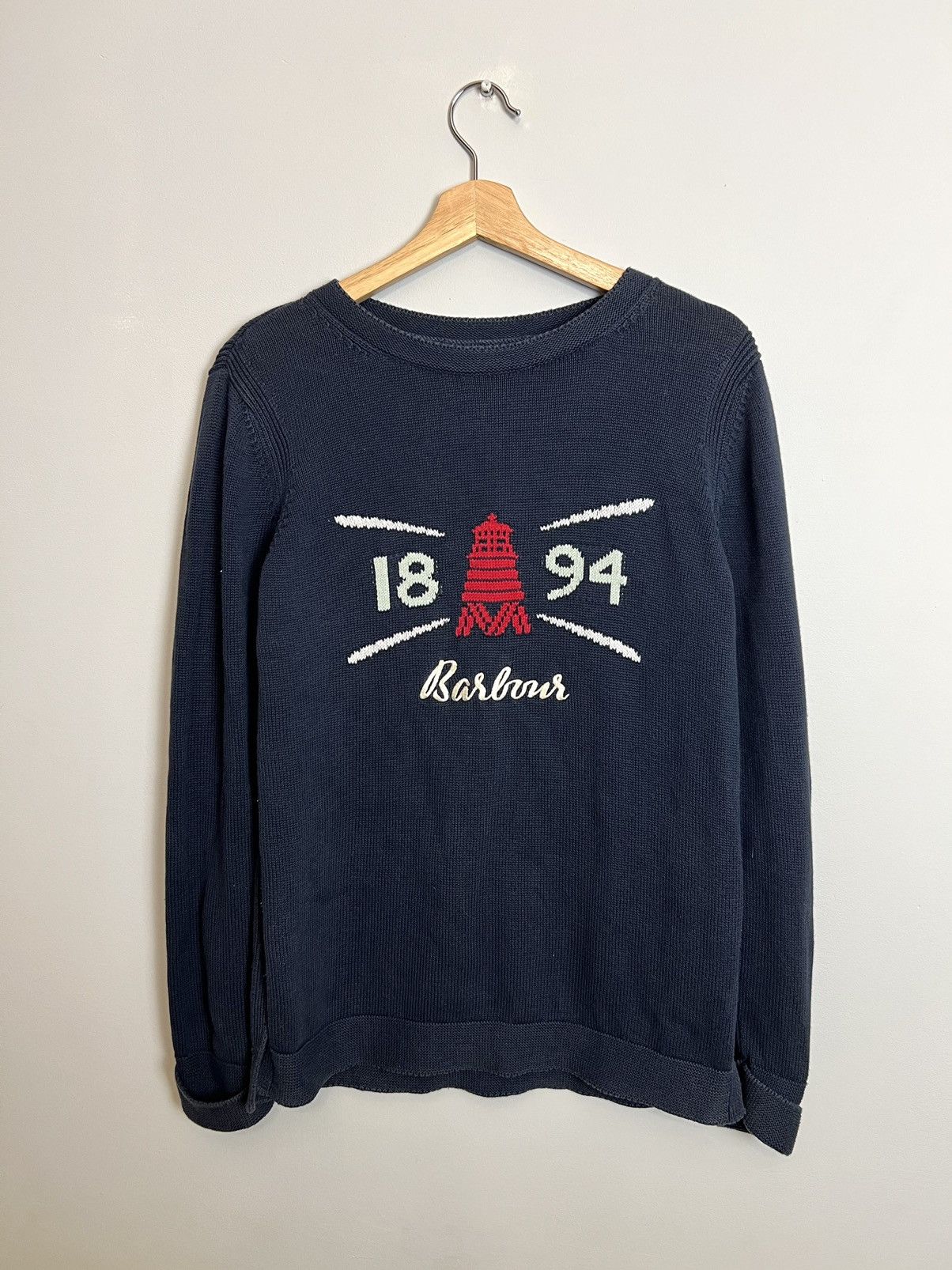 Barbour Rare Vintage Barbour Marl Knit Sweater Navy Jumper Size M / US 6-8 / IT 42-44 - 2 Thumbnail