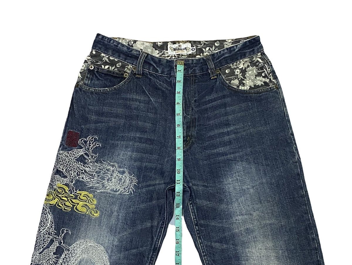 Japanese Brand KARAKURI Dragon Multipocket Embroidered Denim Jeans Size US 31 - 5 Thumbnail