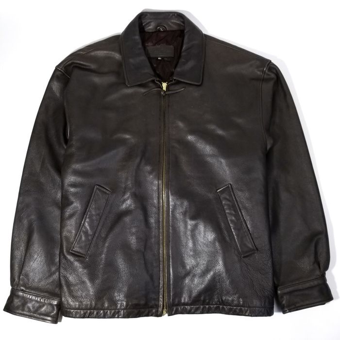 Brooks Brothers Brooks Brothers Luxe Brown Leather Bomber Jacket | Grailed