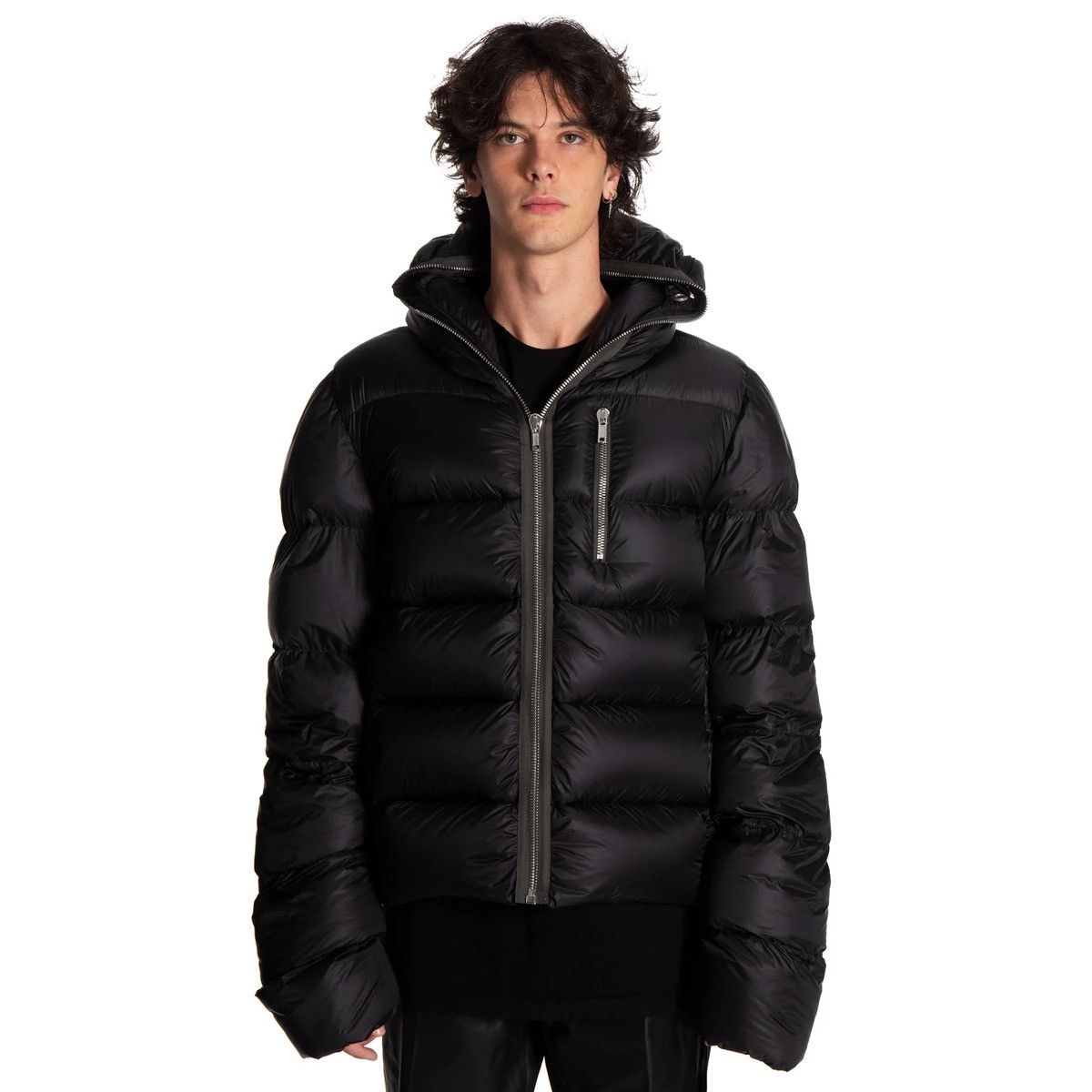 Rick Owens FW22 STROBE RUNWAY GIMP PUFFER DOWN JACKET BLACK