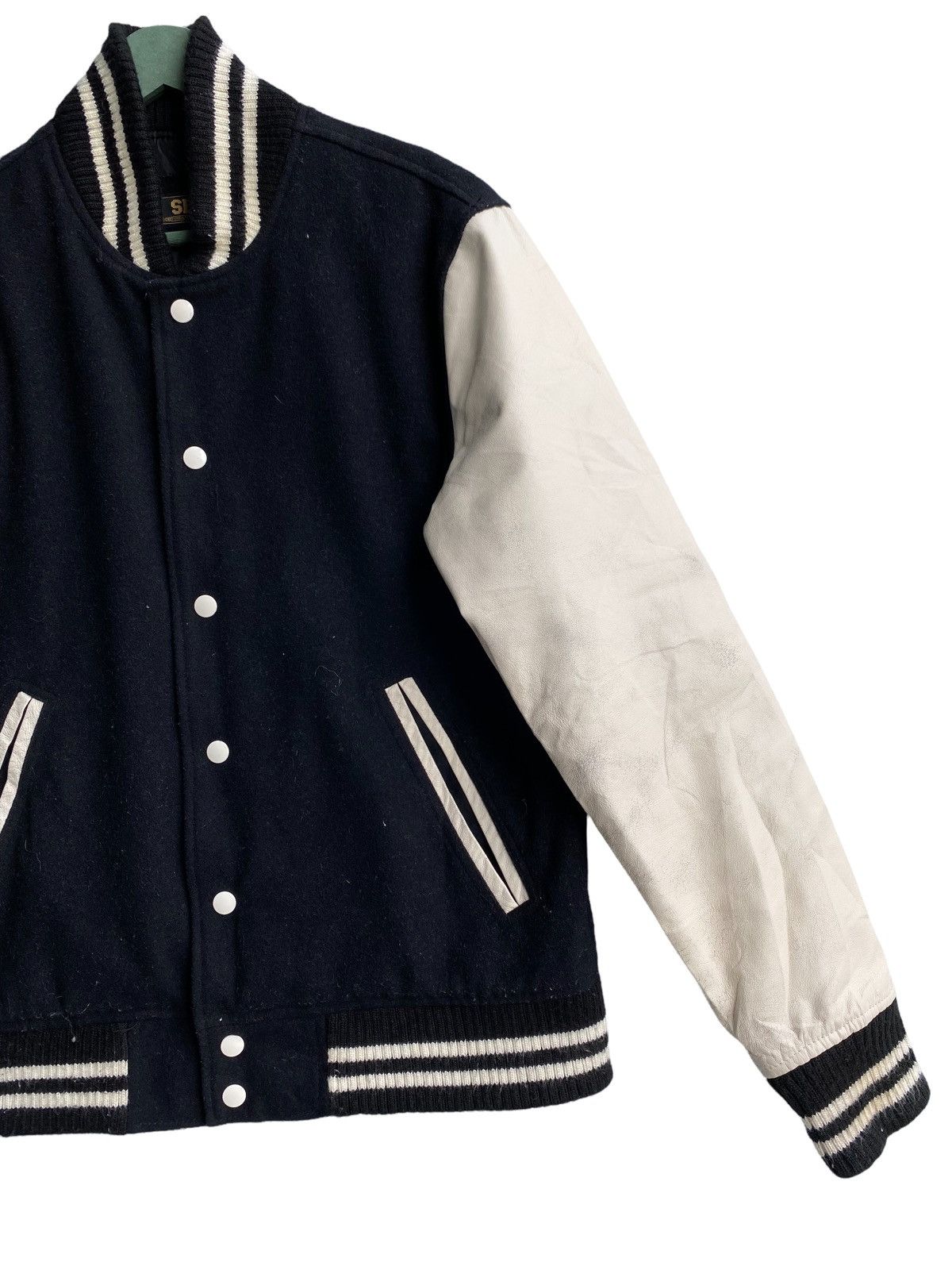 Japanese Brand 💥 Varsity Jacket Sleeves Pig Leather Size US L / EU 52-54 / 3 - 6 Thumbnail