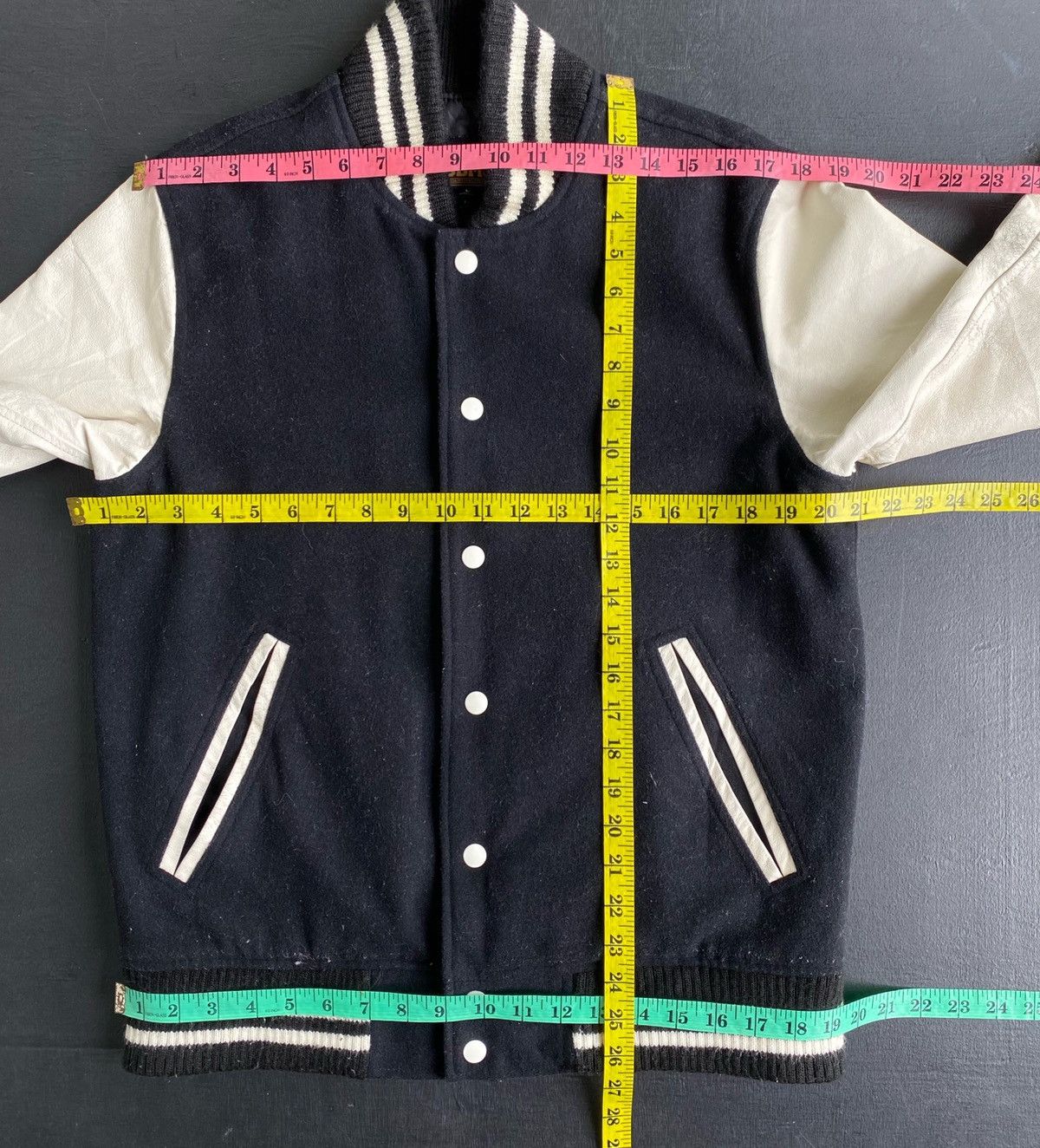 Japanese Brand 💥 Varsity Jacket Sleeves Pig Leather Size US L / EU 52-54 / 3 - 14 Thumbnail