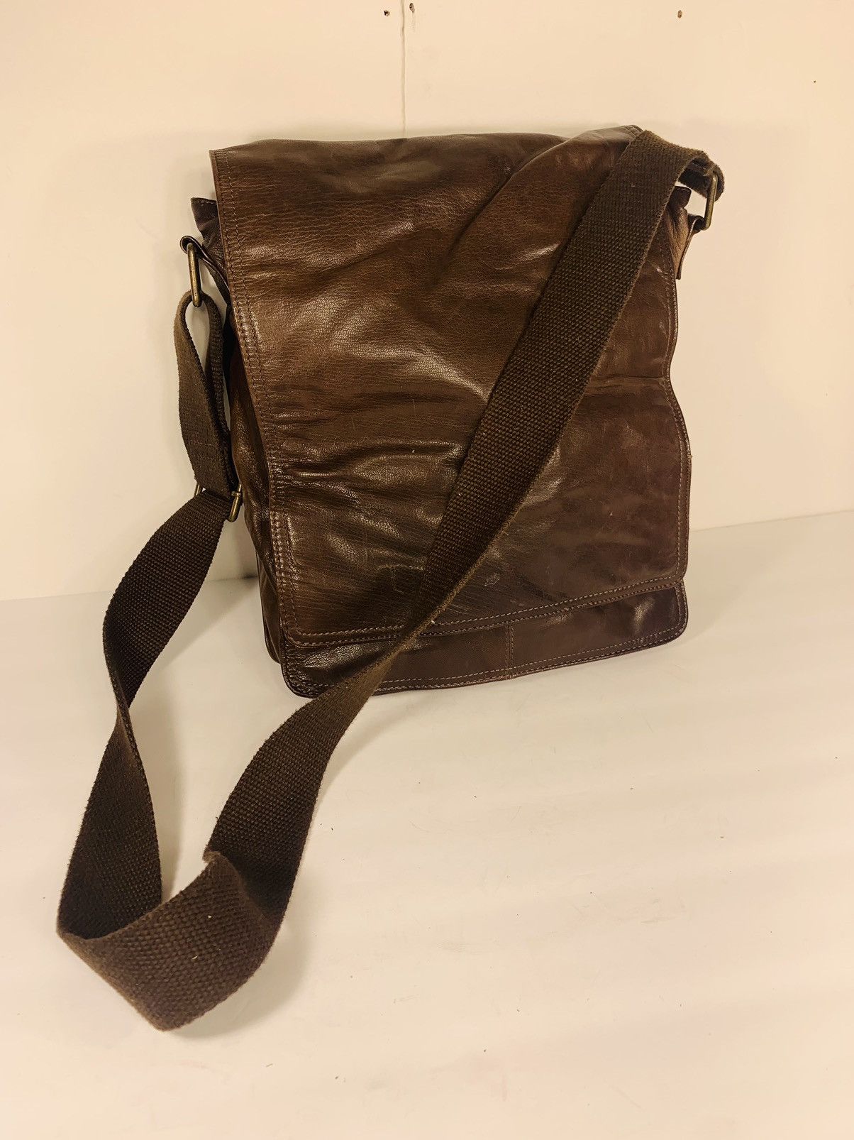 Borsa Messenger Pelle Vera RUSTIC TOWN 15 Pollici - Vintage Crossbody Satchel Laptop Brown - Foto 13