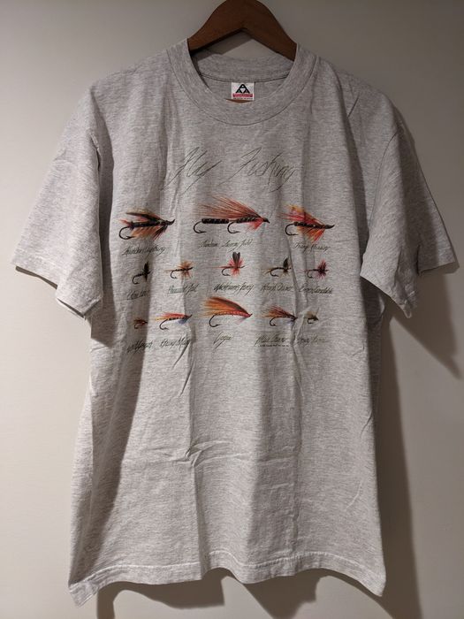 Vintage Vintage 1996 Fly Fishing Sports Wear Gray Large T-Shirt