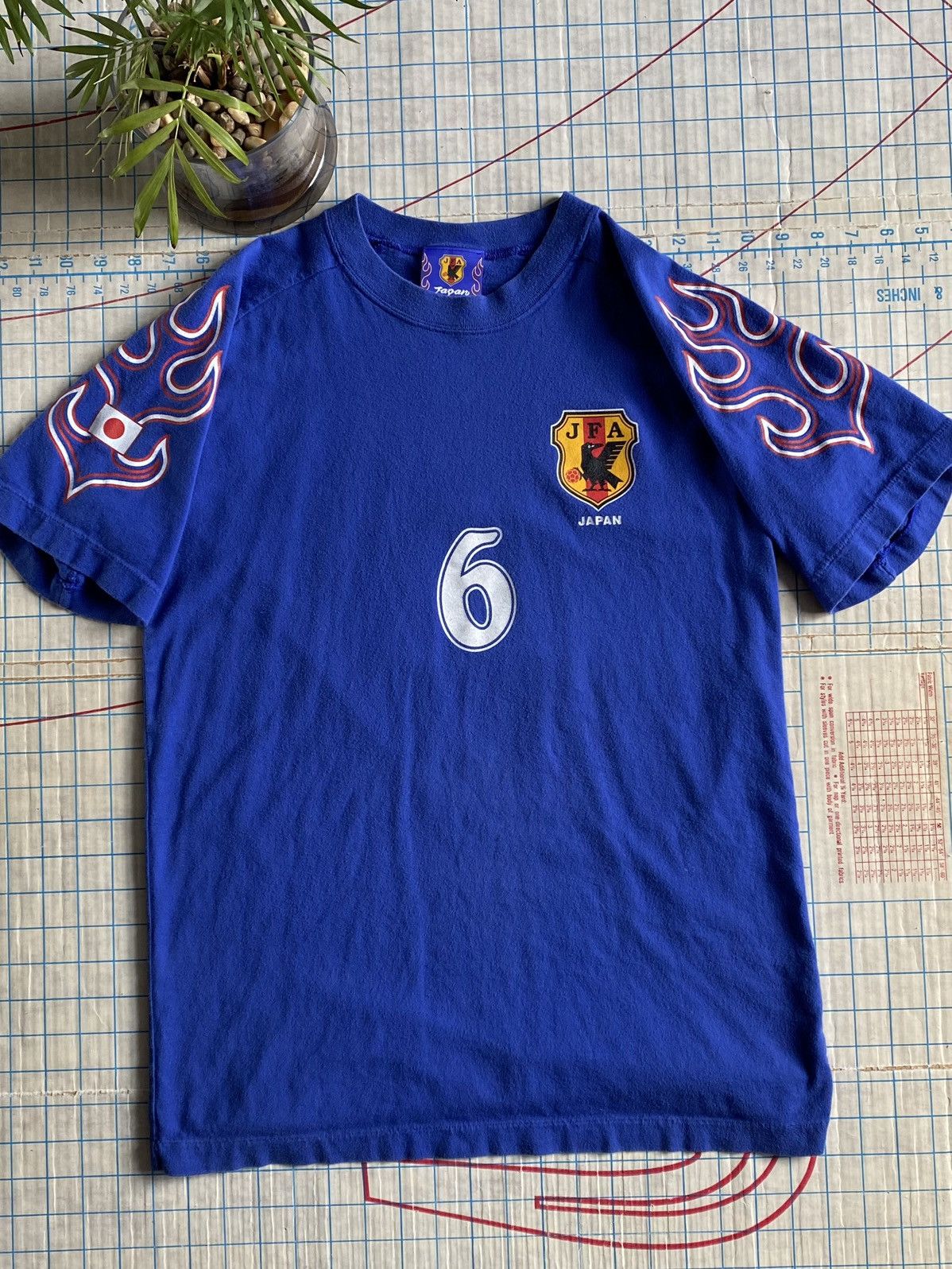 image of Soccer Jersey x Vintage Japan Jfc Vintage 98’ World Cup Tee Yamaguchi in Blue, Men's (Size Medium)