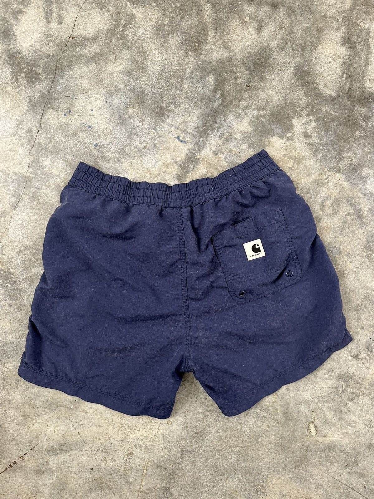 Carhartt W.I.P Navy Blue Patch Board Shorts w/ Liner Large