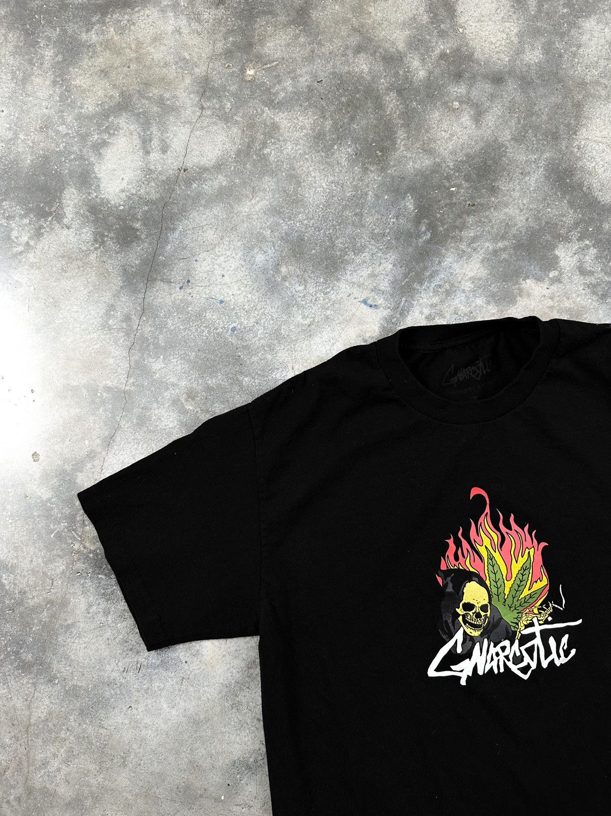 Gnarcotic Gnarcotic Weed Smoking Skeleton Tee Black Sz. Large Size US L / EU 52-54 / 3 - 2 Thumbnail