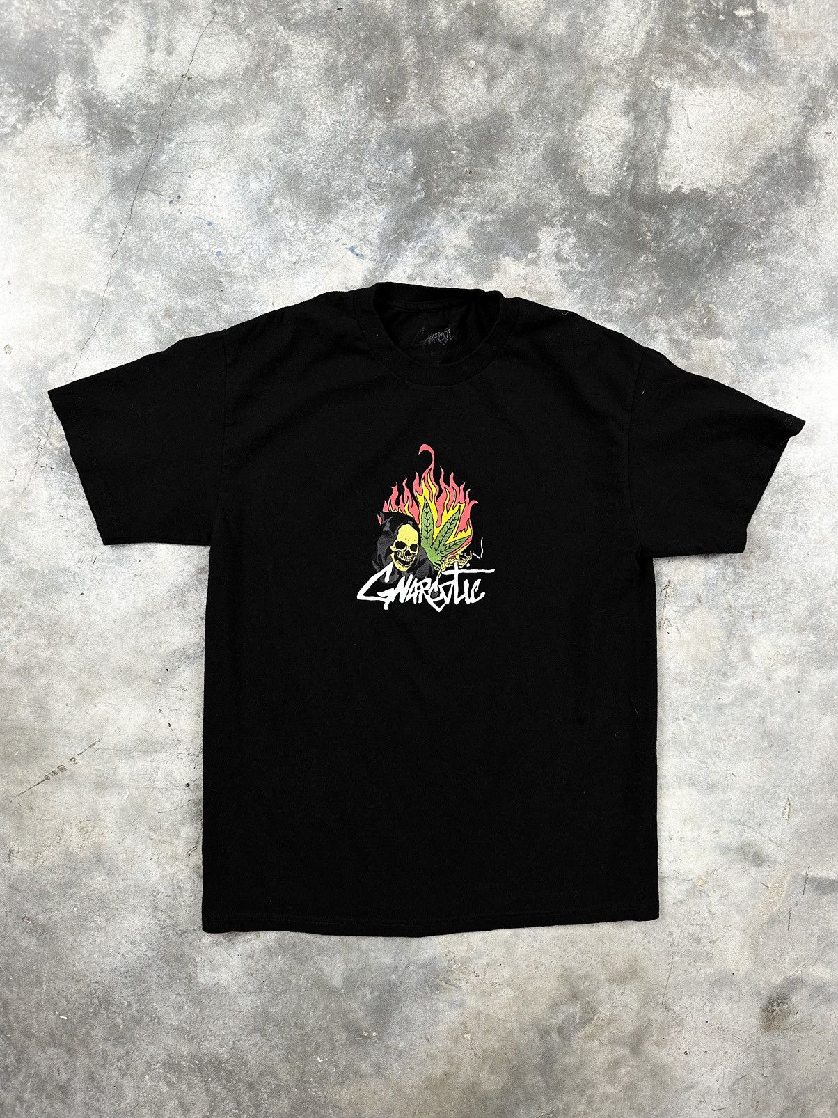 Gnarcotic Gnarcotic Weed Smoking Skeleton Tee Black Sz. Large Size US L / EU 52-54 / 3 - 1 Thumbnail
