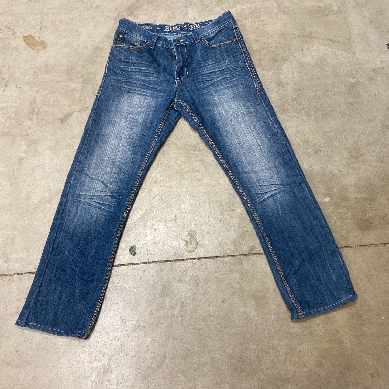 Ring Of Fire Denim Overalls - Light Wash
