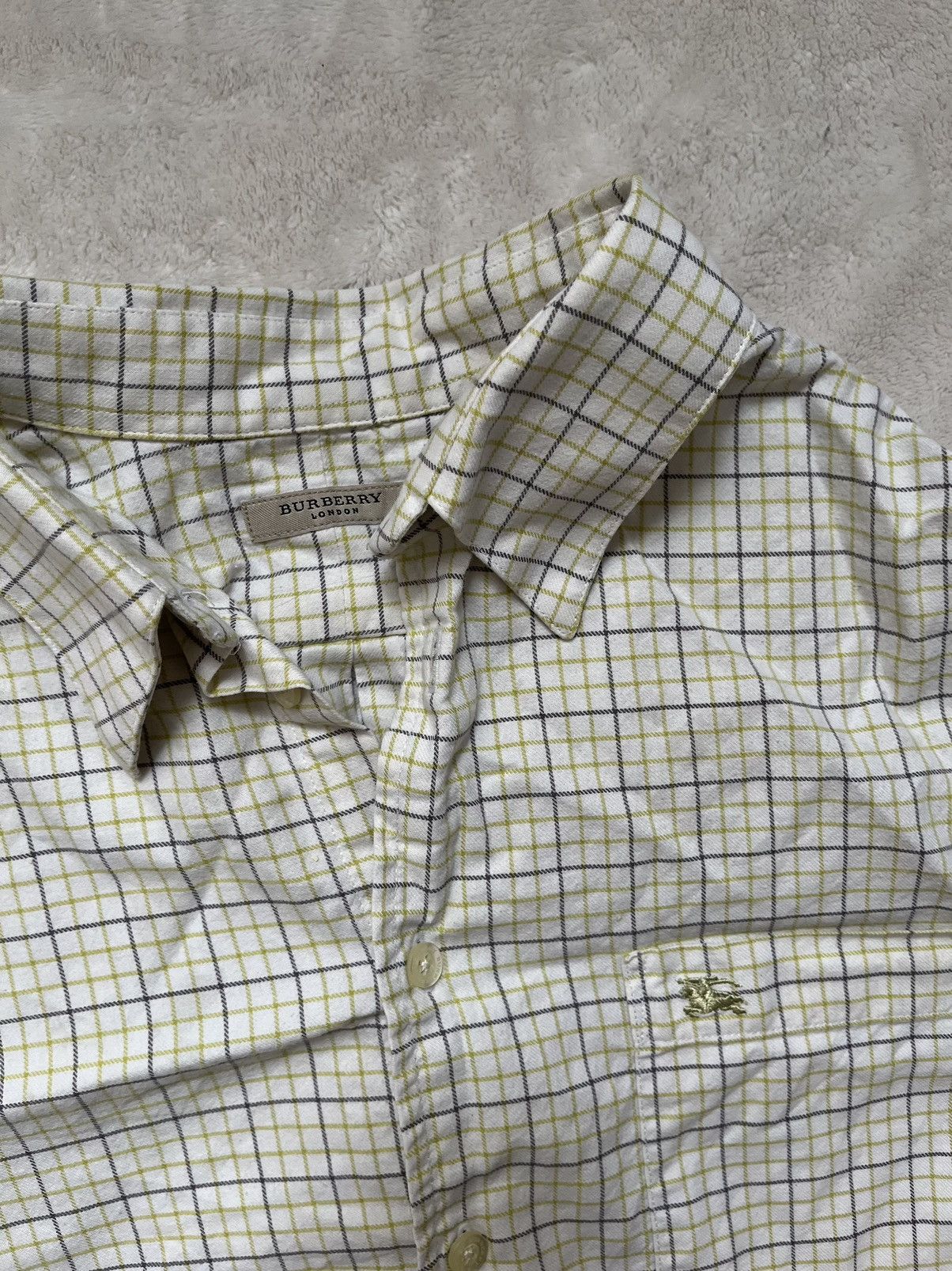 Burberry burberry grid short sleeve button up shirt Size US S / EU 44-46 / 1 - 2 Thumbnail