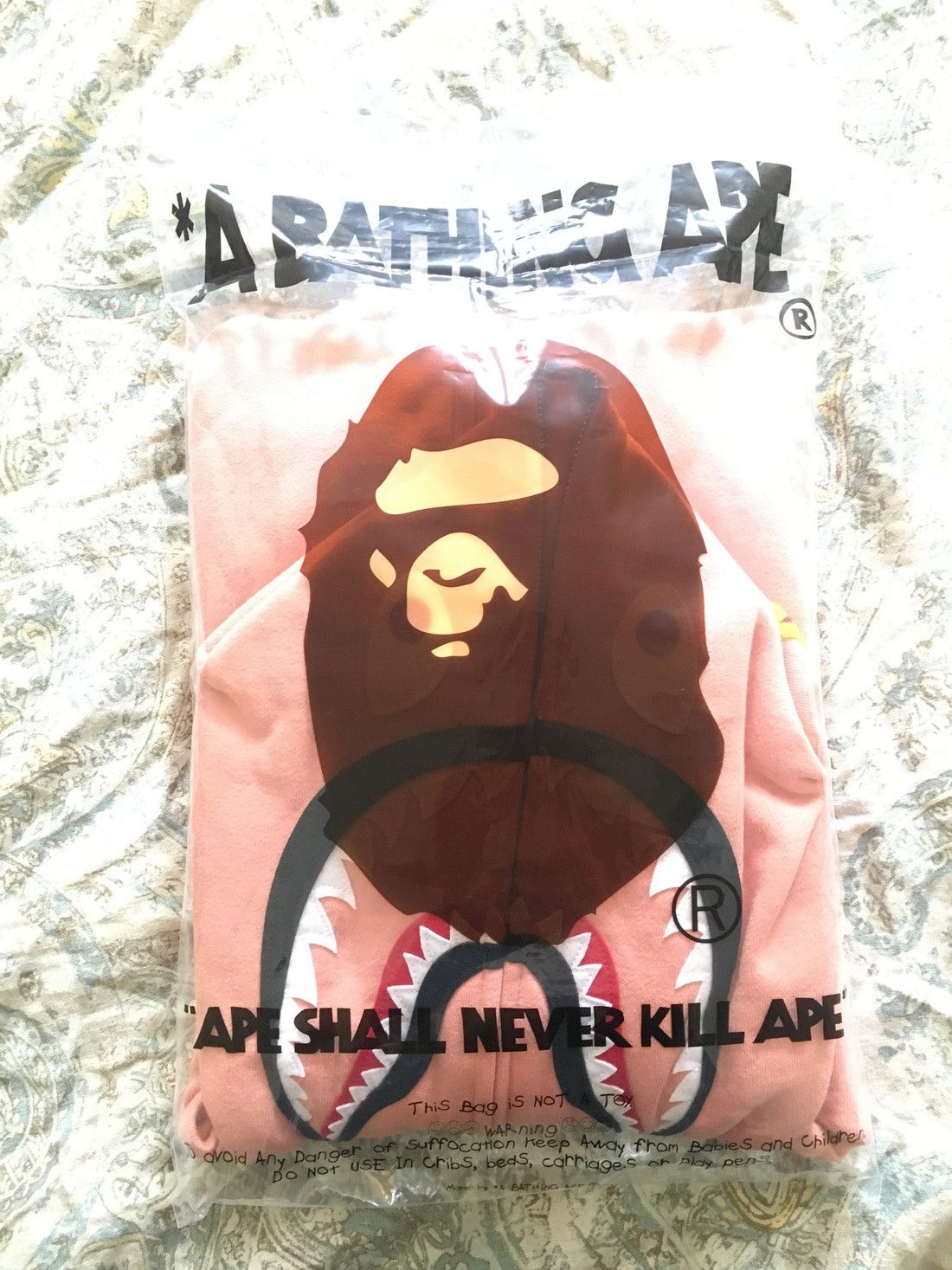 Bape Pink / Salmon PONR Point of No Return Bape Shark Hoodie Size US L / EU 52-54 / 3 - 5 Thumbnail