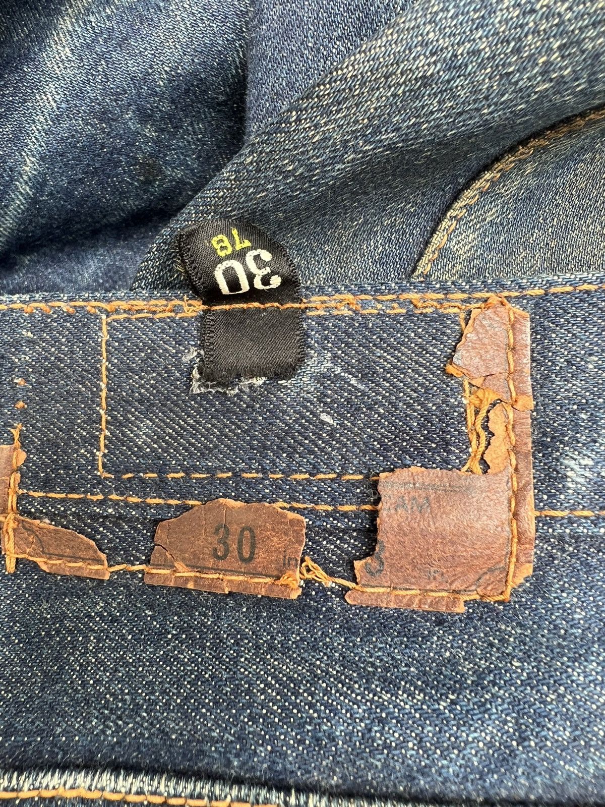Vintage Super Flare Vintage 70s Bivason Dirty Mud Denim Jeans Size US 30 / EU 46 - 18 Thumbnail