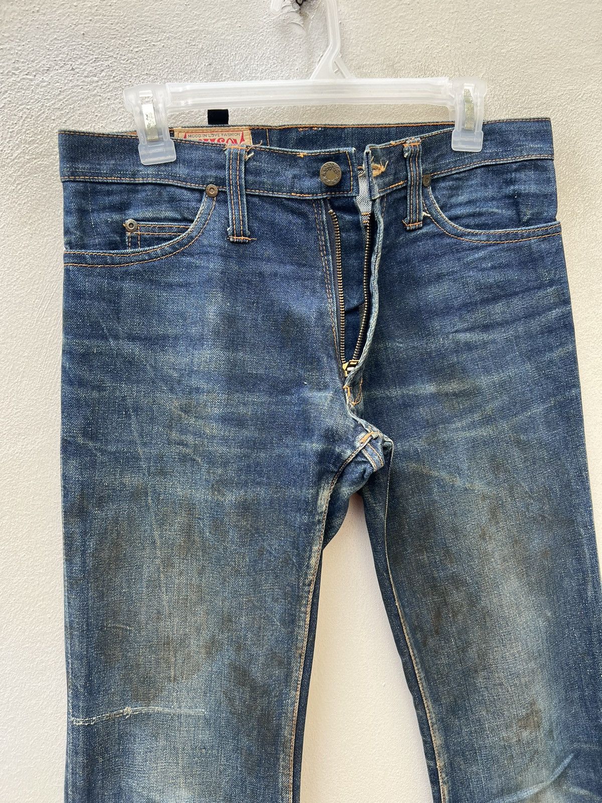 Vintage Super Flare Vintage 70s Bivason Dirty Mud Denim Jeans Size US 30 / EU 46 - 3 Thumbnail
