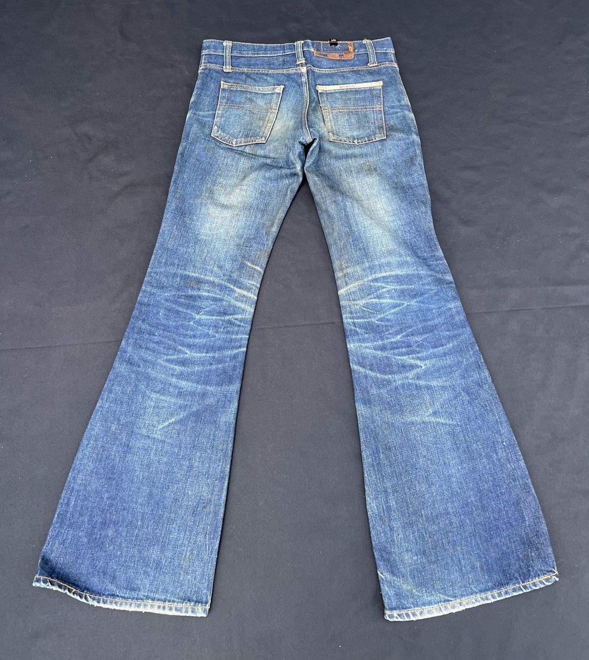 Vintage Super Flare Vintage 70s Bivason Dirty Mud Denim Jeans Size US 30 / EU 46 - 24 Thumbnail