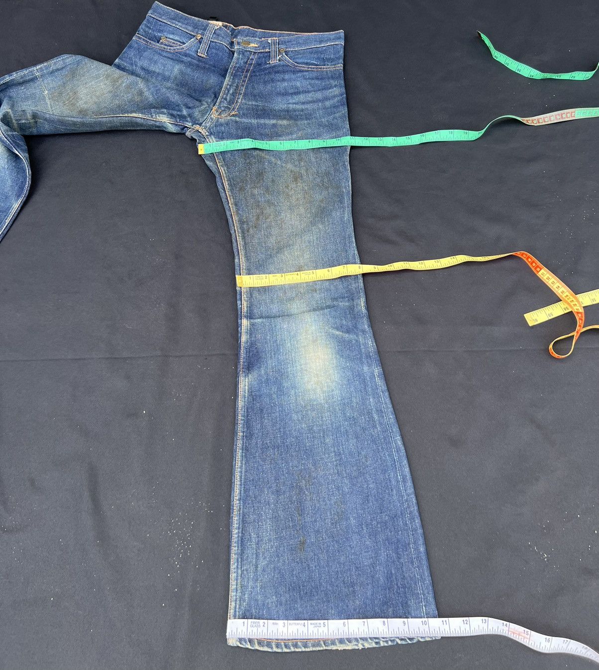 Vintage Super Flare Vintage 70s Bivason Dirty Mud Denim Jeans Size US 30 / EU 46 - 22 Thumbnail