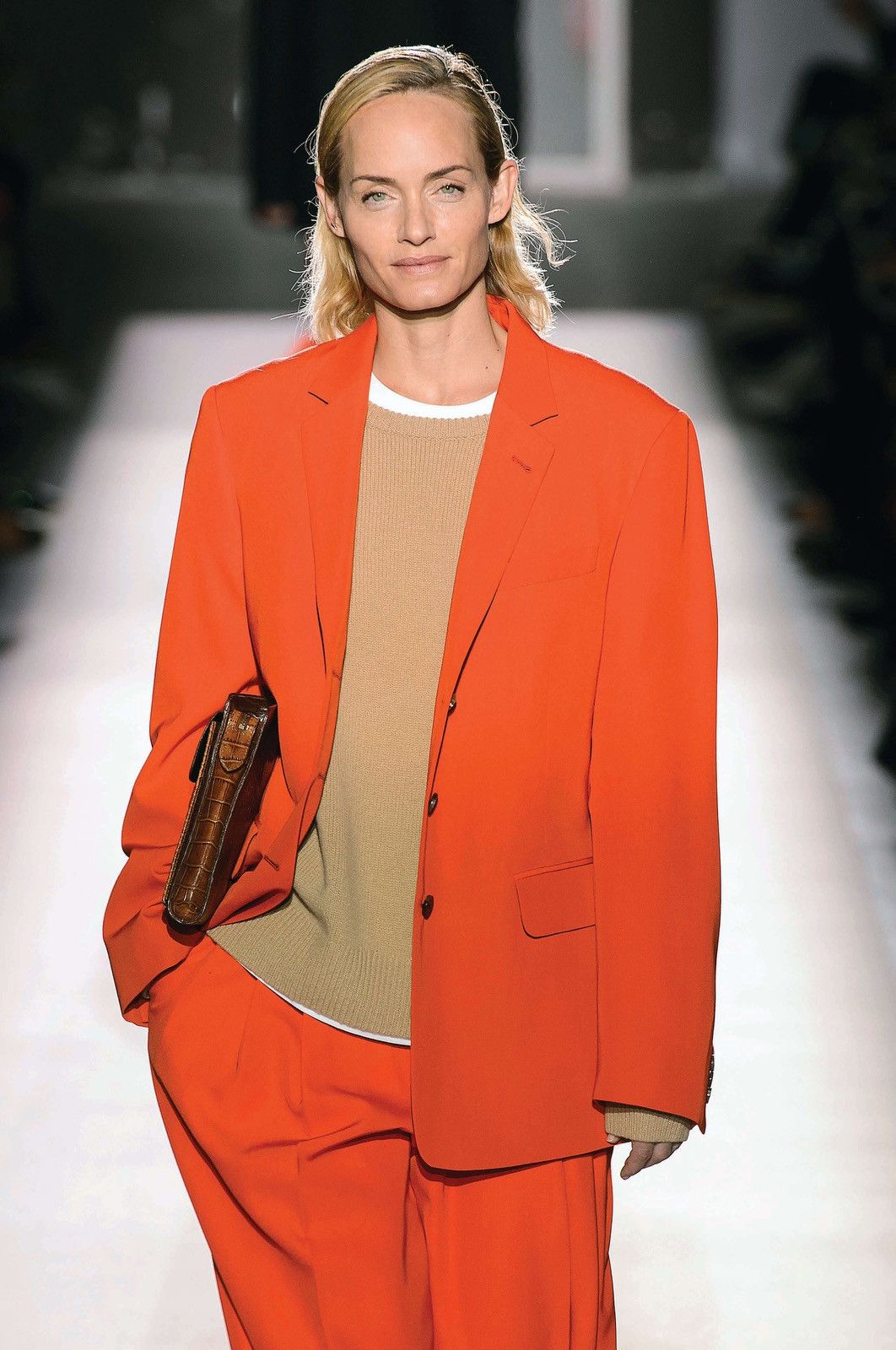 DRIES VAN NOTEN Size 40 Orange Textured Wool Blend Jacket