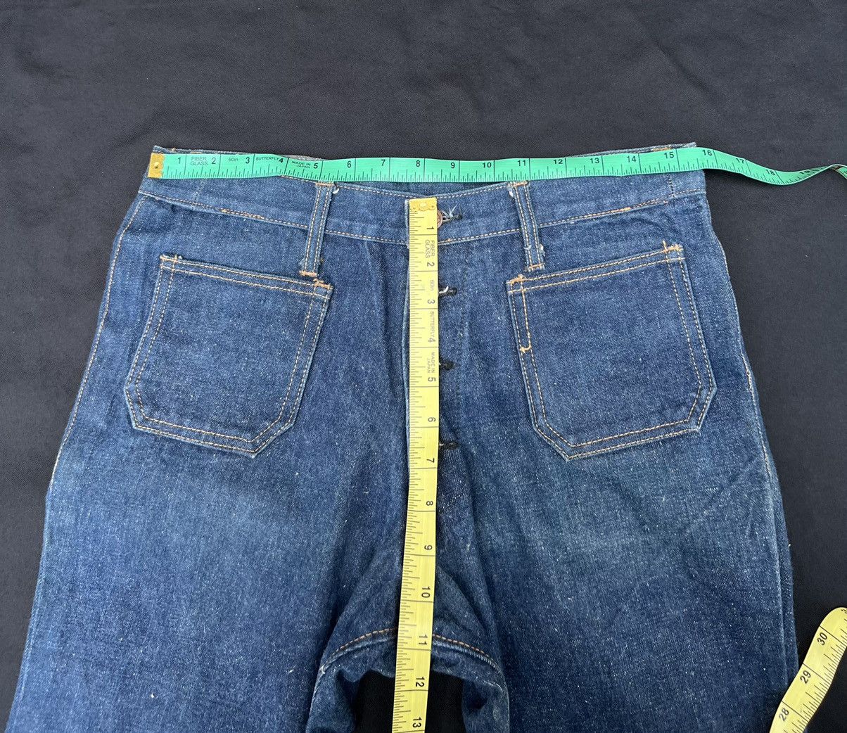 Vintage Super Flare VTG 70s Canton X-West Sun Fade Blue Denim Jeans Size US 31 - 20 Thumbnail