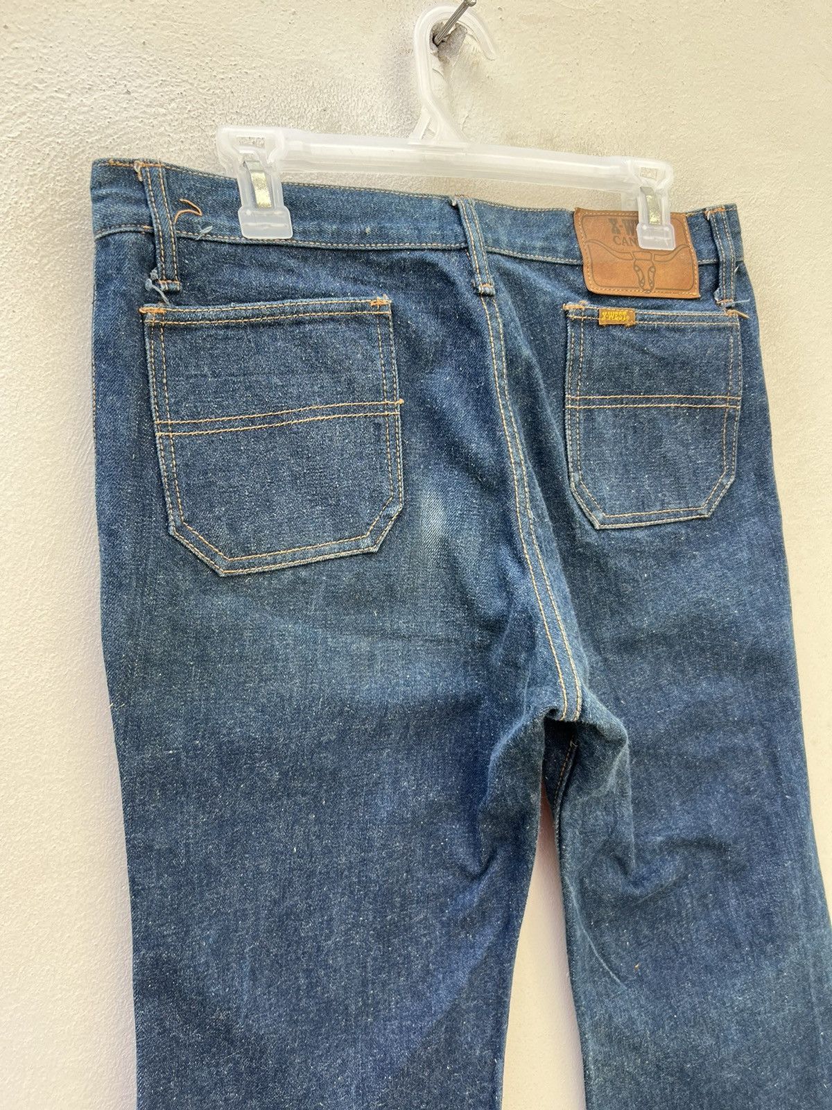 Vintage Super Flare VTG 70s Canton X-West Sun Fade Blue Denim Jeans Size US 31 - 12 Thumbnail