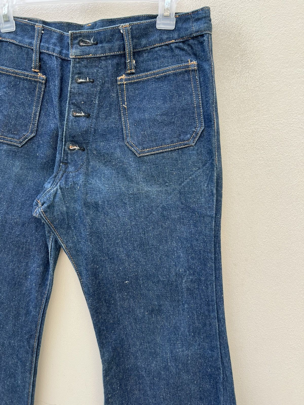 Vintage Super Flare VTG 70s Canton X-West Sun Fade Blue Denim Jeans Size US 31 - 7 Thumbnail
