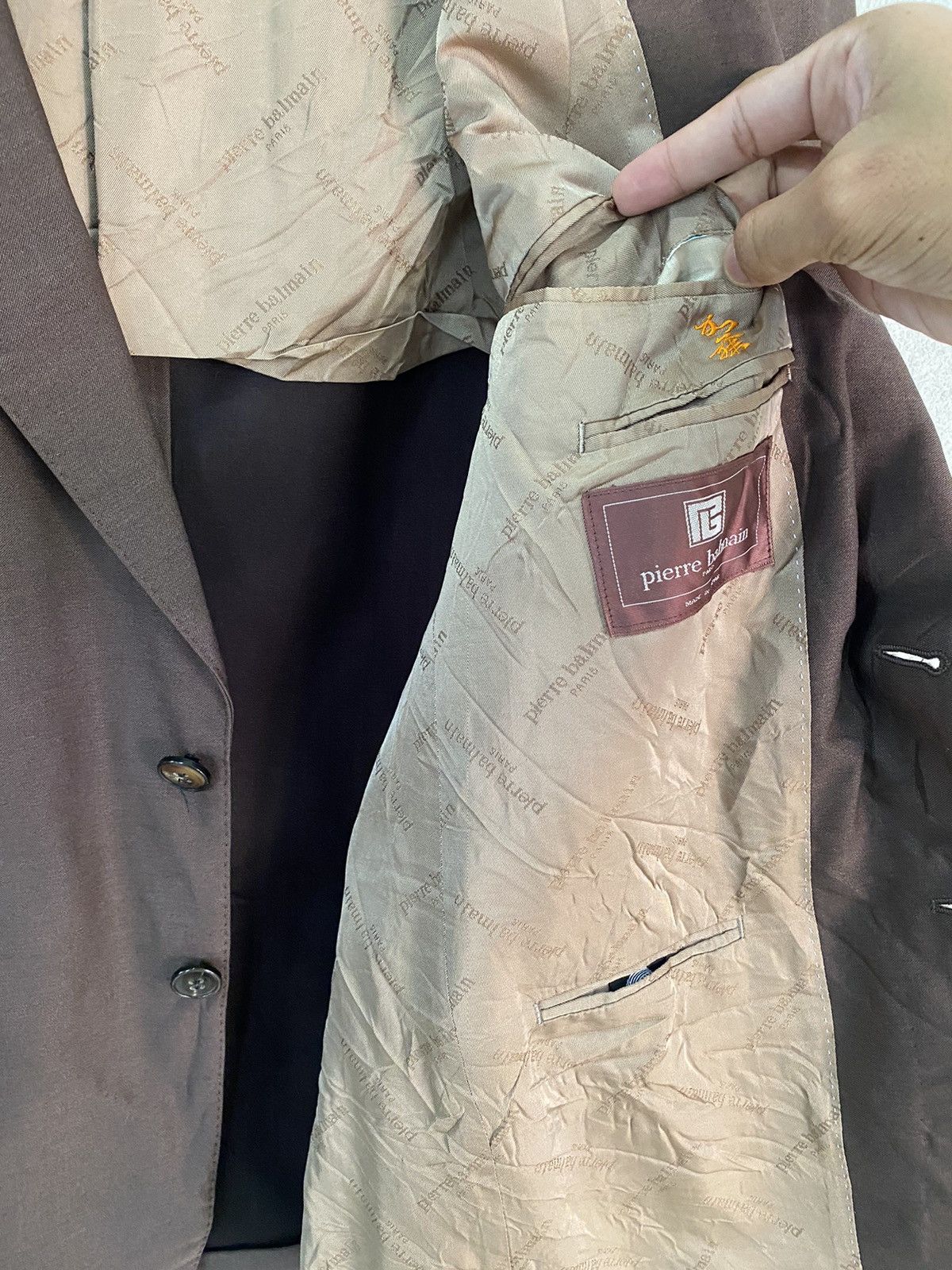 Balmain × Pierre Balmain PIERRE BALMAIN METALLIC BROWN LUXURY DESIGN BLAZER COAT Size US S / EU 44-46 / 1 - 9 Thumbnail