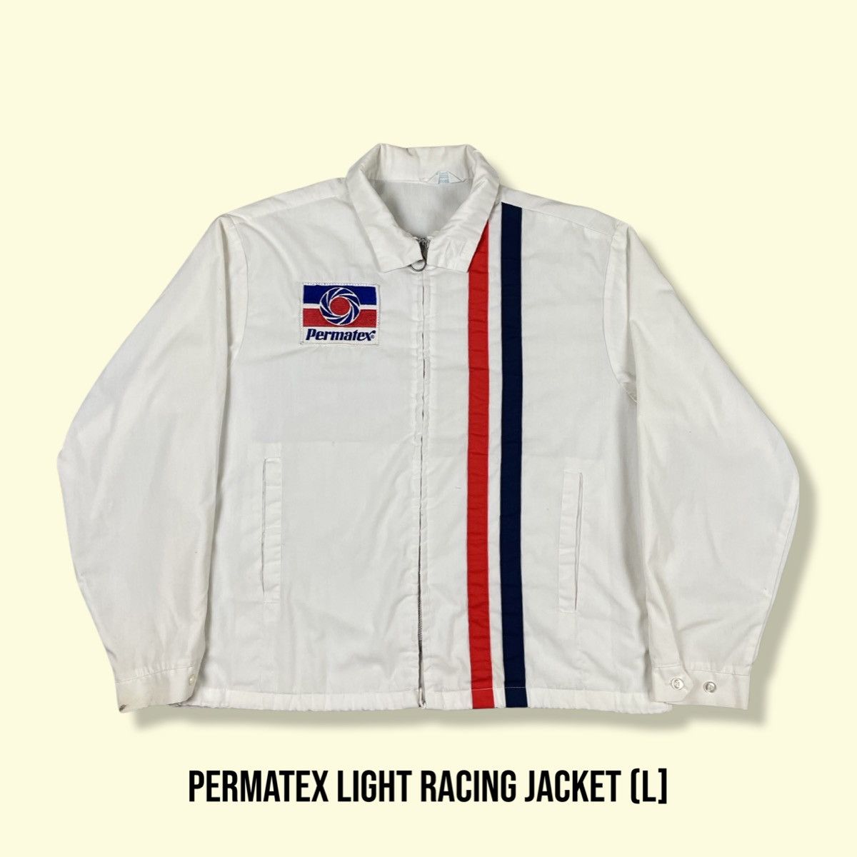 Racing × Vintage 1980s WHITE PERMATEX RACING JACKET | Grailed