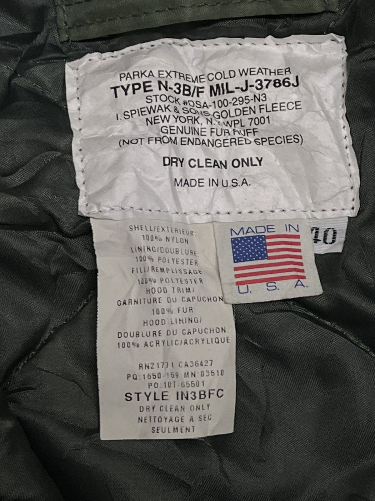 Vintage Usa Parka Extreme Cold Type N-3 Hoodies Mohair
