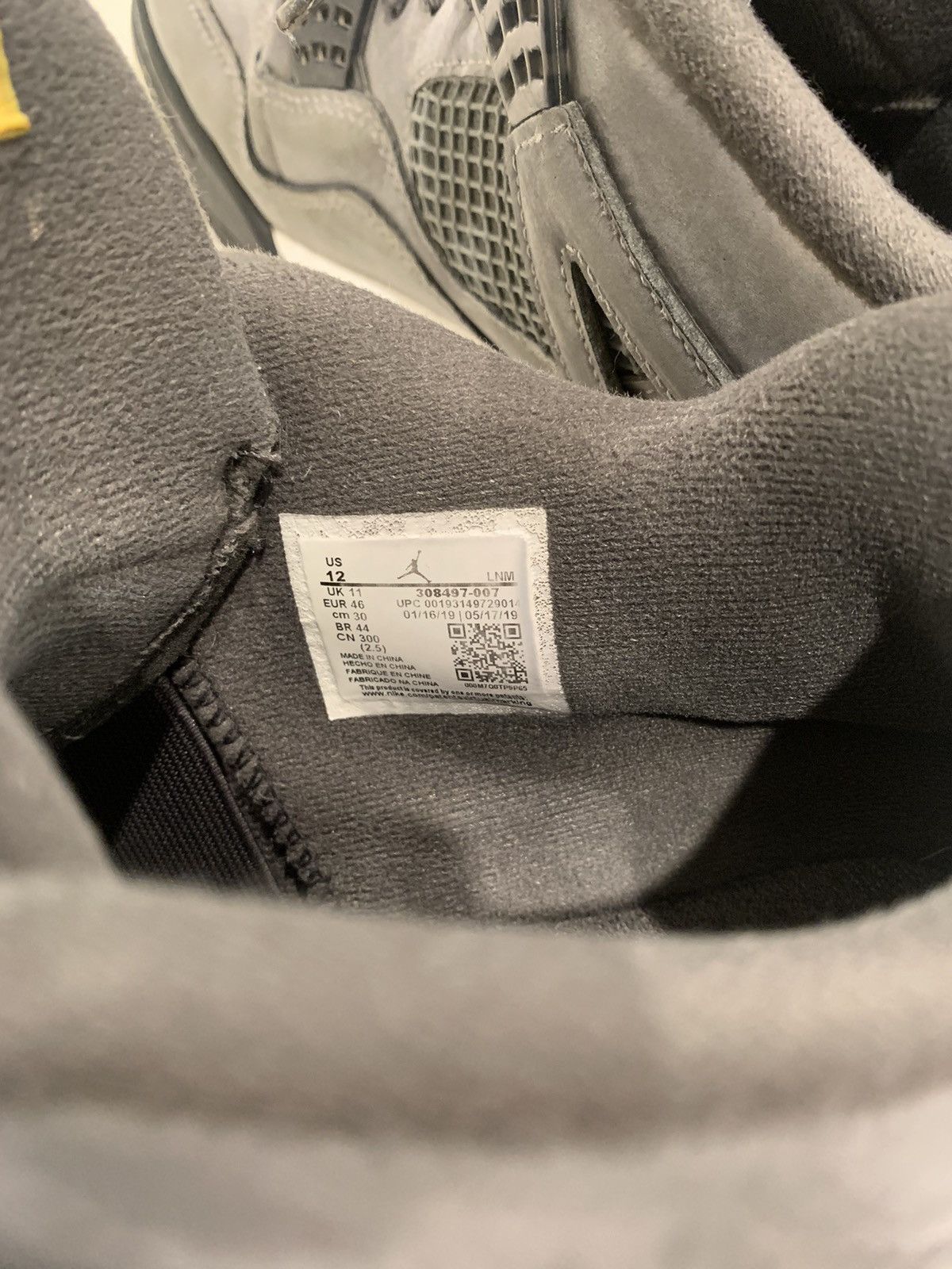 Nike Jordan 4 Cool Grey Size US 12 / EU 45 - 5 Thumbnail