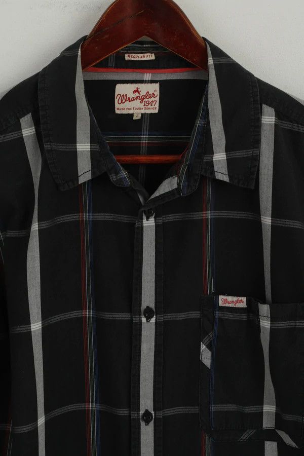Vintage × Wrangler Wrangler Men L (M) Casual Shirt Black Check Western 3746 Size US L / EU 52-54 / 3 - 2 Thumbnail