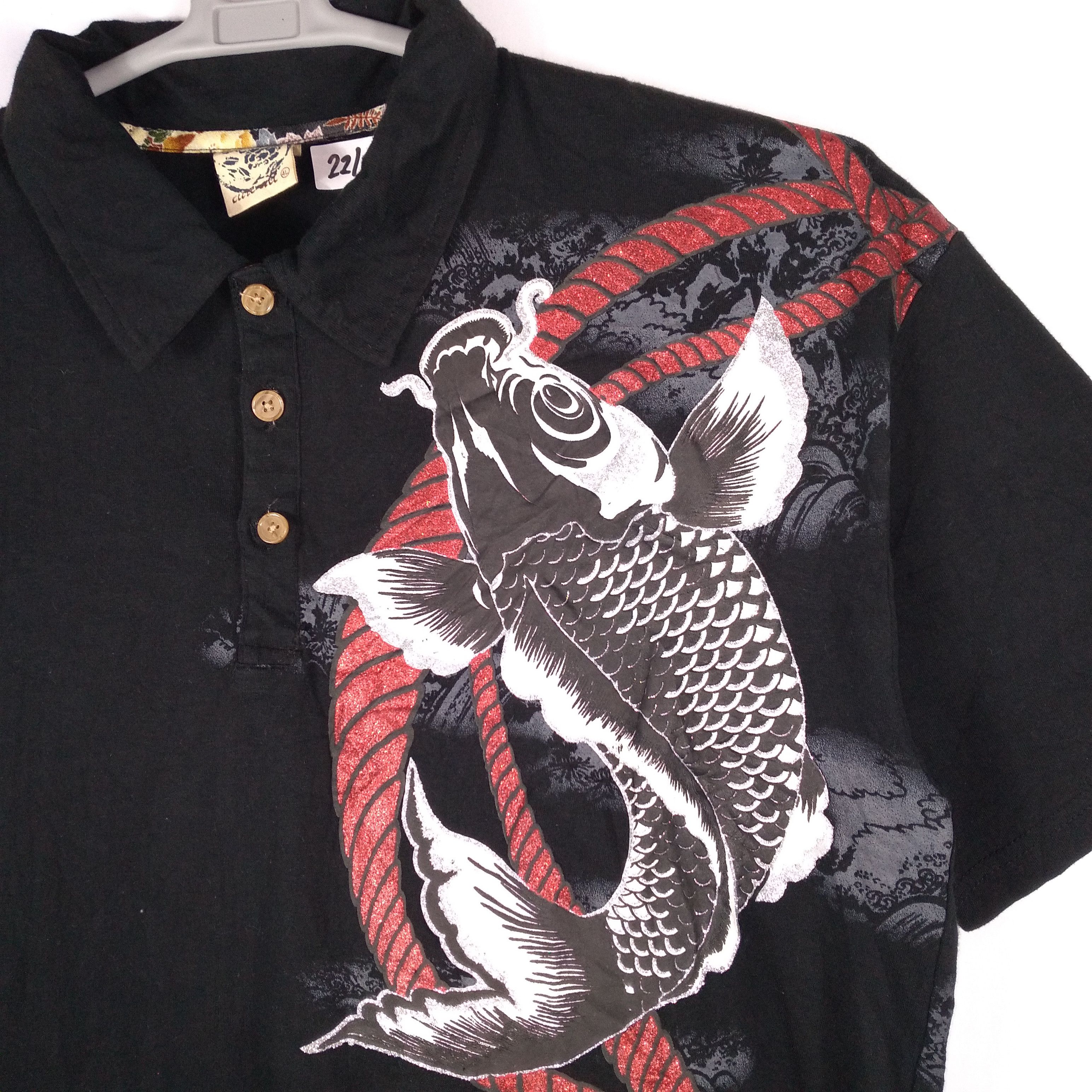 Japanese Brand Vintage Sukajan Art Of Butterfly Koi Polos Shirt Size US L / EU 52-54 / 3 - 5 Thumbnail
