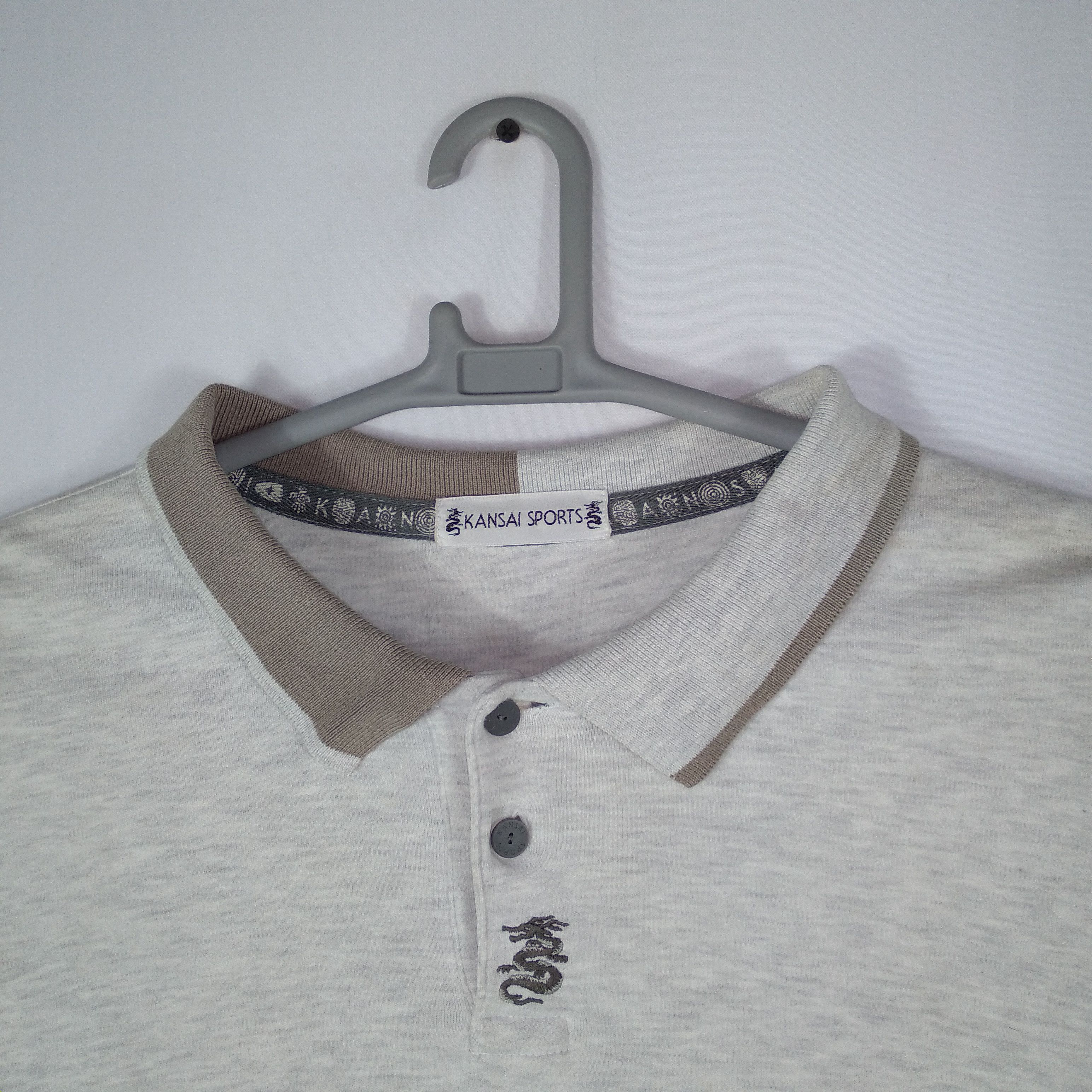 Designer × Kansai Yamamoto × Vintage Vintage Kansai Yamamoto Big Spellout Dragon Polo Shirts Size US L / EU 52-54 / 3 - 2 Thumbnail