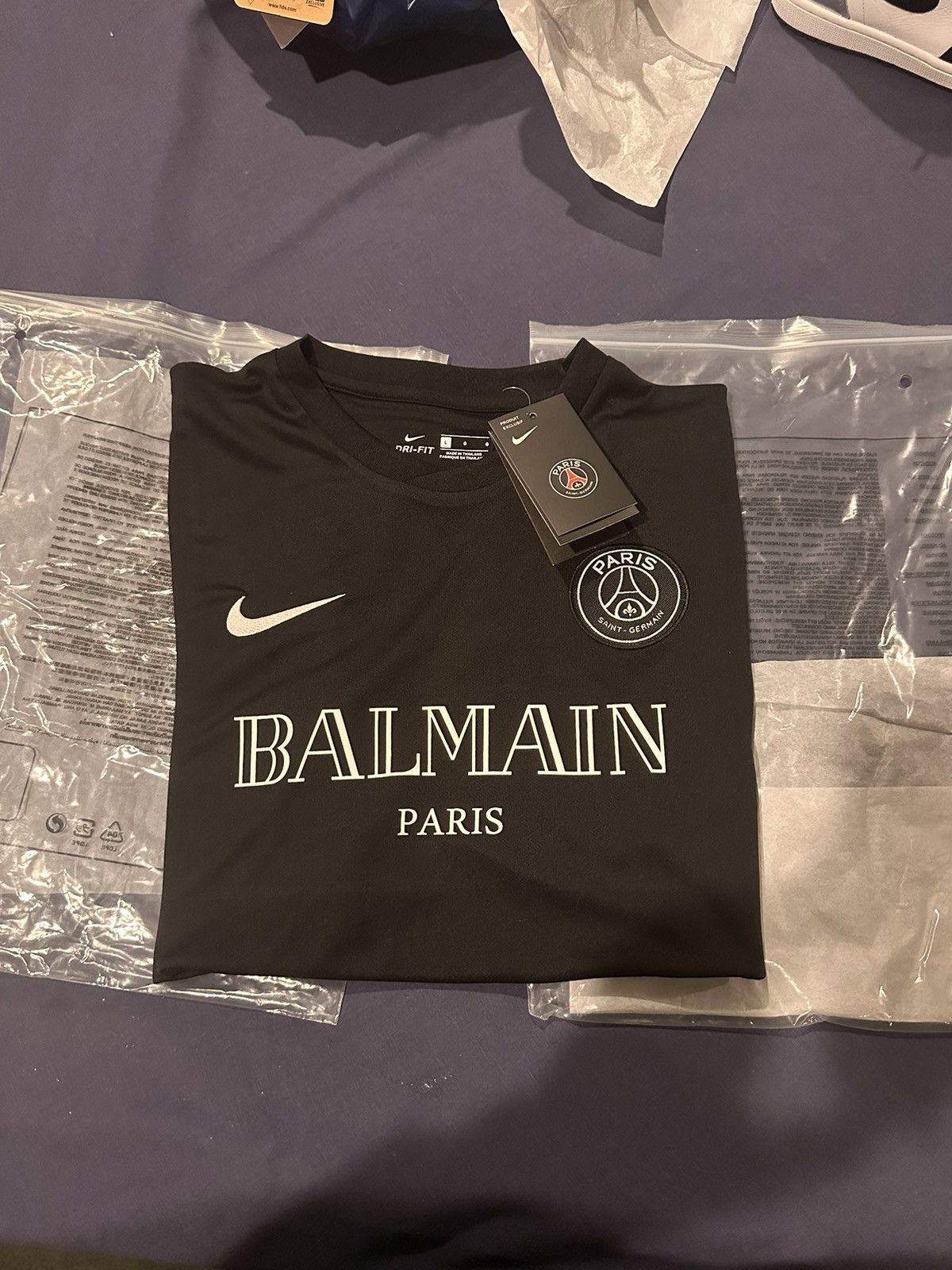 Nike Nike x balmain soccer jersey | Grailed