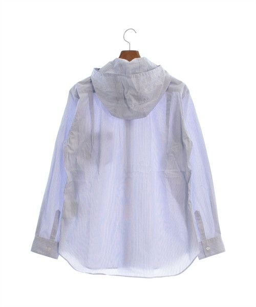 Shirt Blue Striped Cotton Button Parka