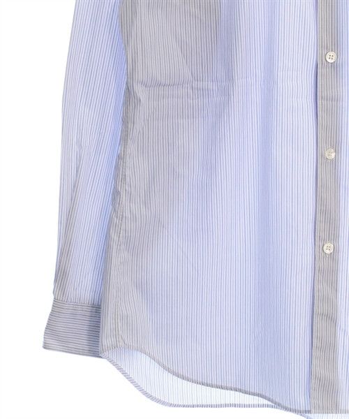 Shirt Blue Striped Cotton Button Parka