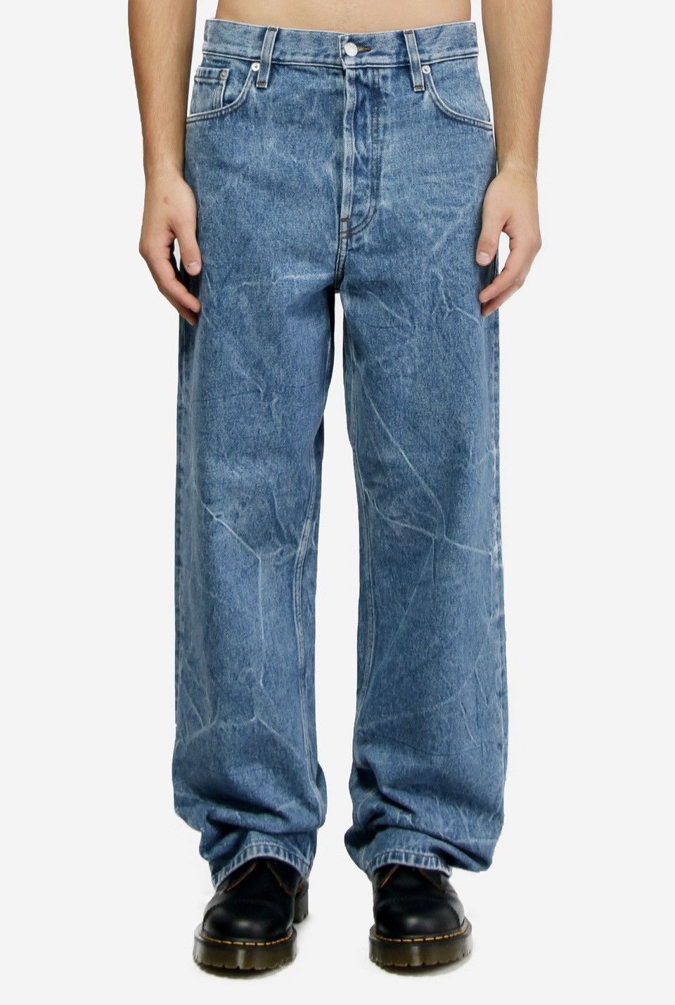 Dries Van Noten Marble Effect Denim Pants | Grailed
