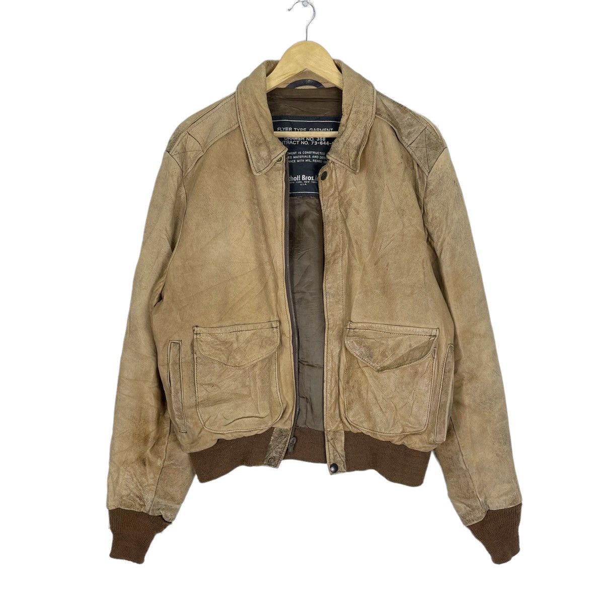Schott × Vintage ☀️90s SCHOTT BROS LEATHER JACKET Size US M / EU 48-50 / 2 - 1 Thumbnail