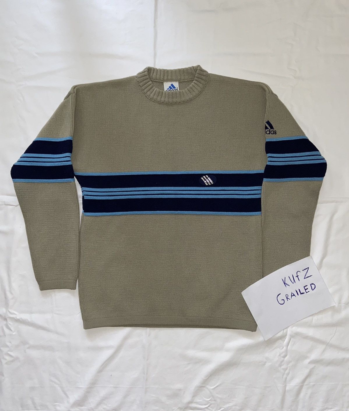 Rare Vintage 90s Y2K Adidas Oversize Knit Sweater Sweatshirt