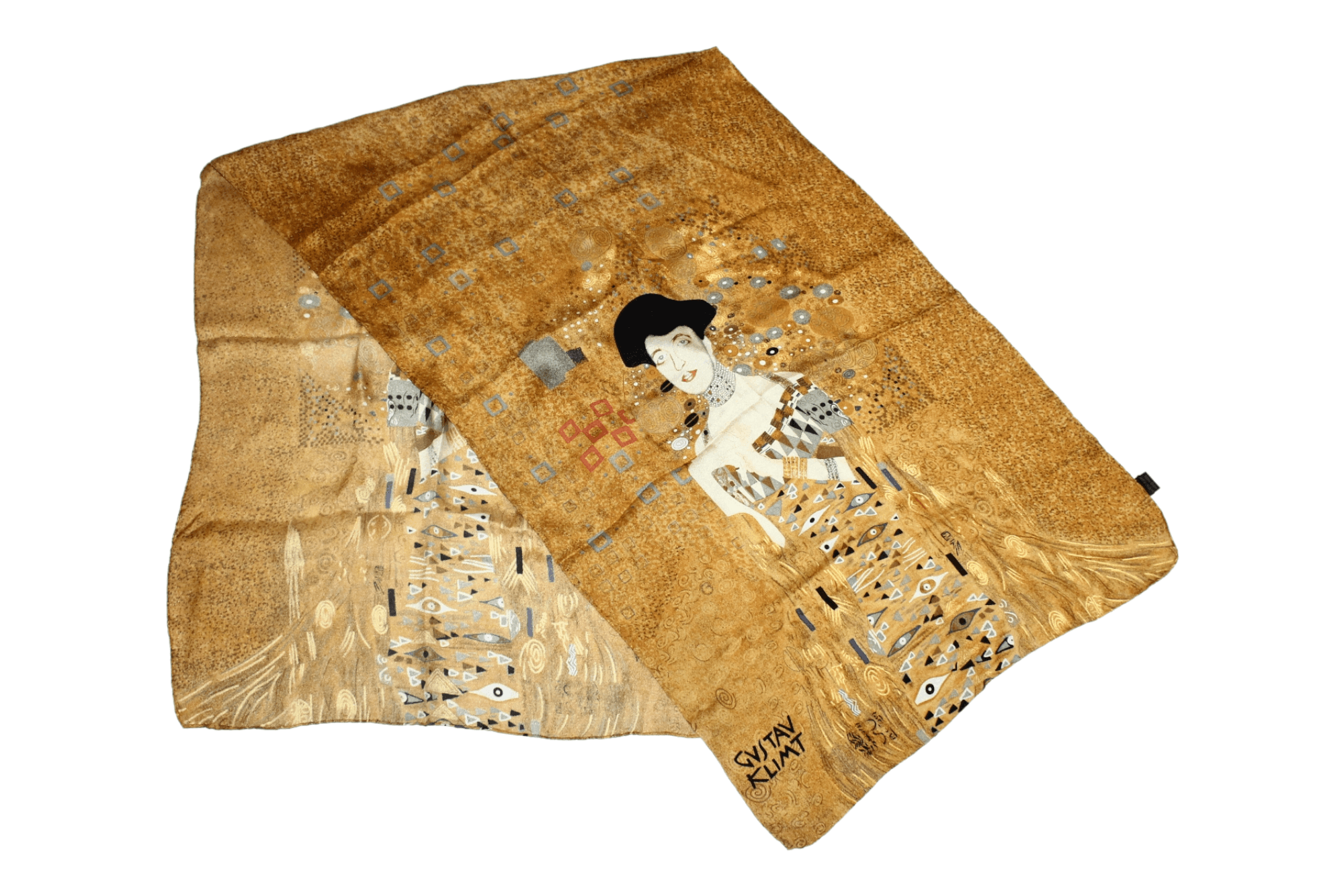 TALKING ABOUT THE ABSTRACTION Gustav Klimt Portrait Adele Bloch-Bauer Long Line SIlk Scarf Size ONE SIZE - 1 Thumbnail