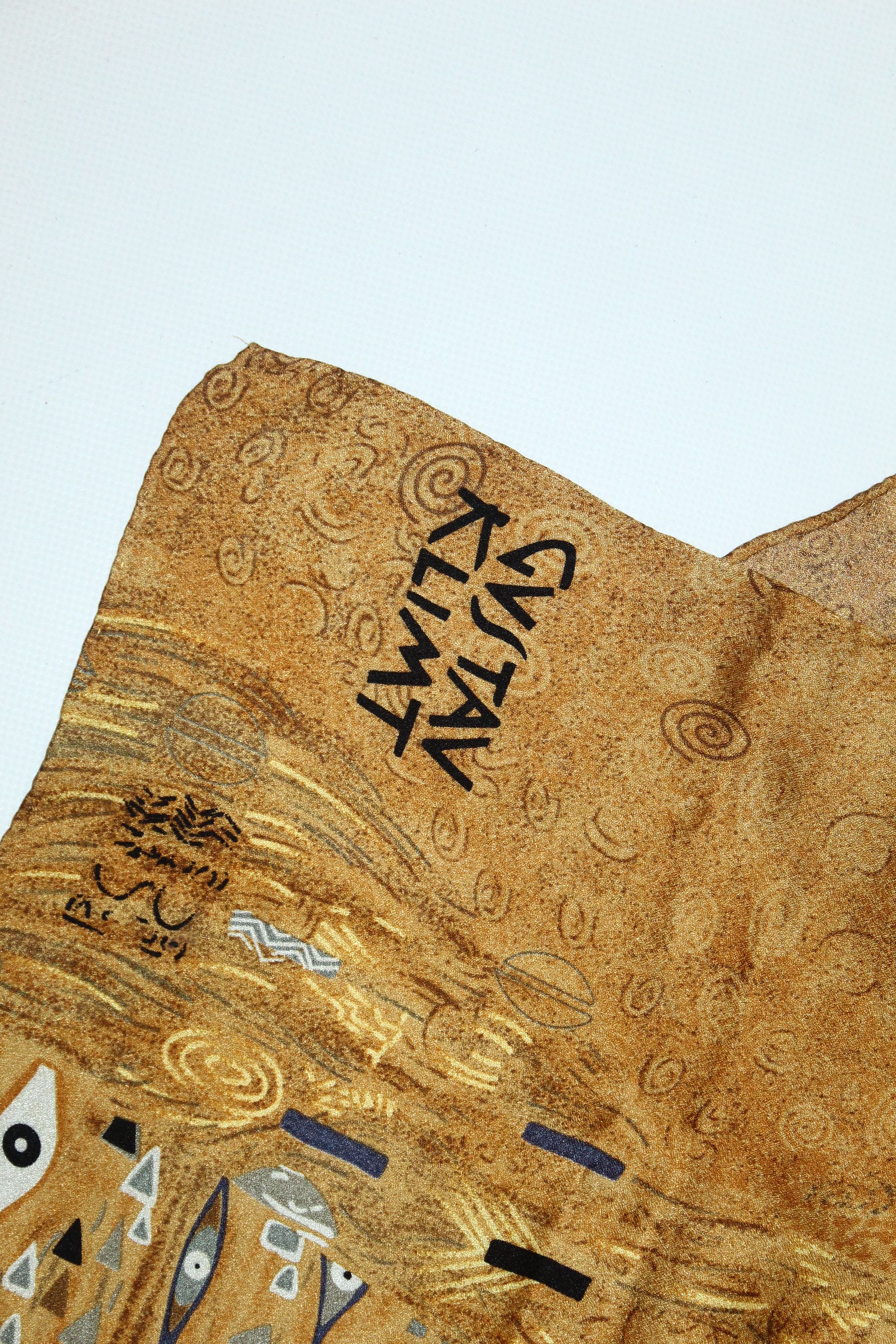 TALKING ABOUT THE ABSTRACTION Gustav Klimt Portrait Adele Bloch-Bauer Long Line SIlk Scarf Size ONE SIZE - 7 Thumbnail