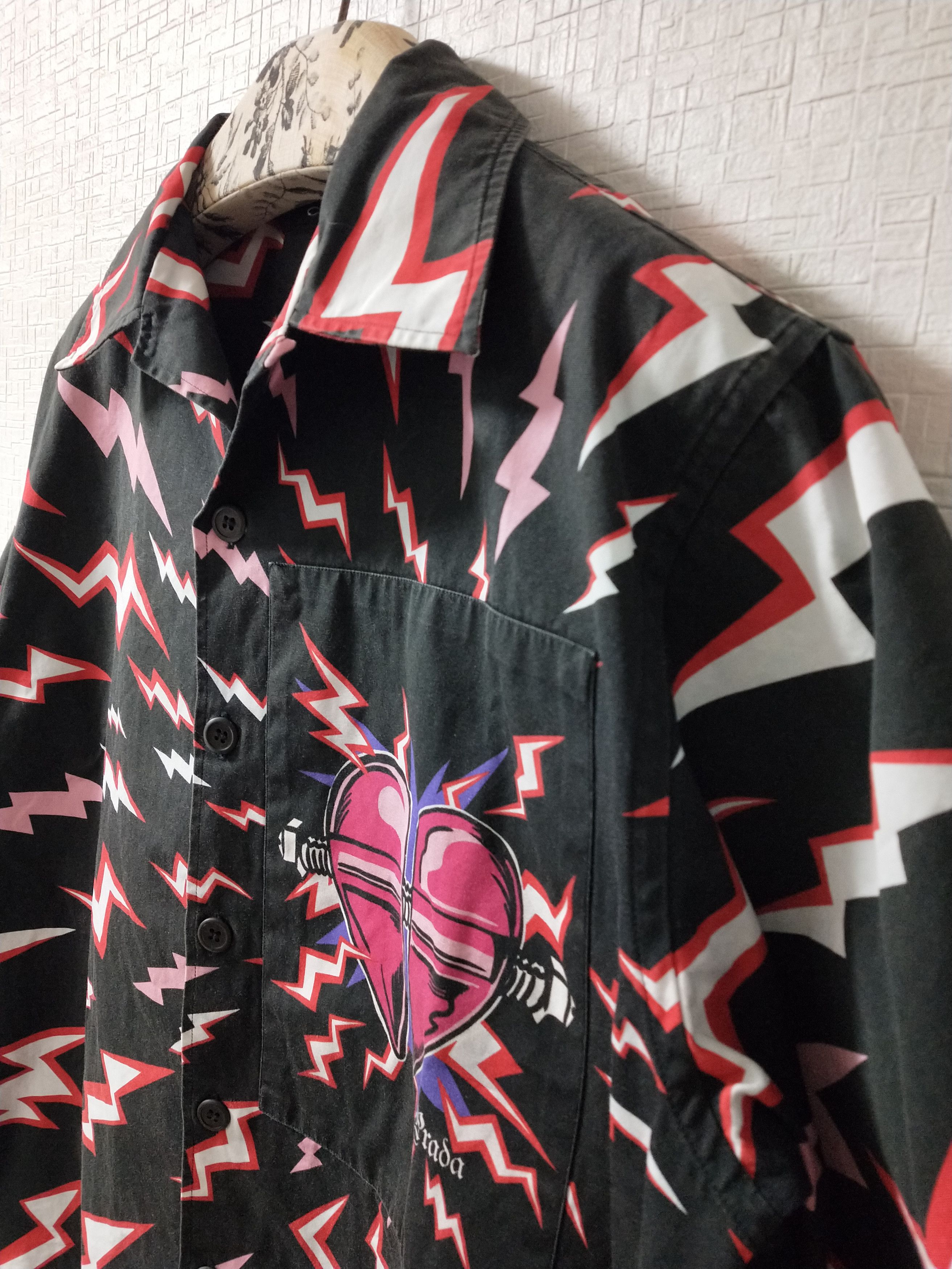 Prada Thunder Print Bowling Shirt Size US M / EU 48-50 / 2 - 3 Thumbnail