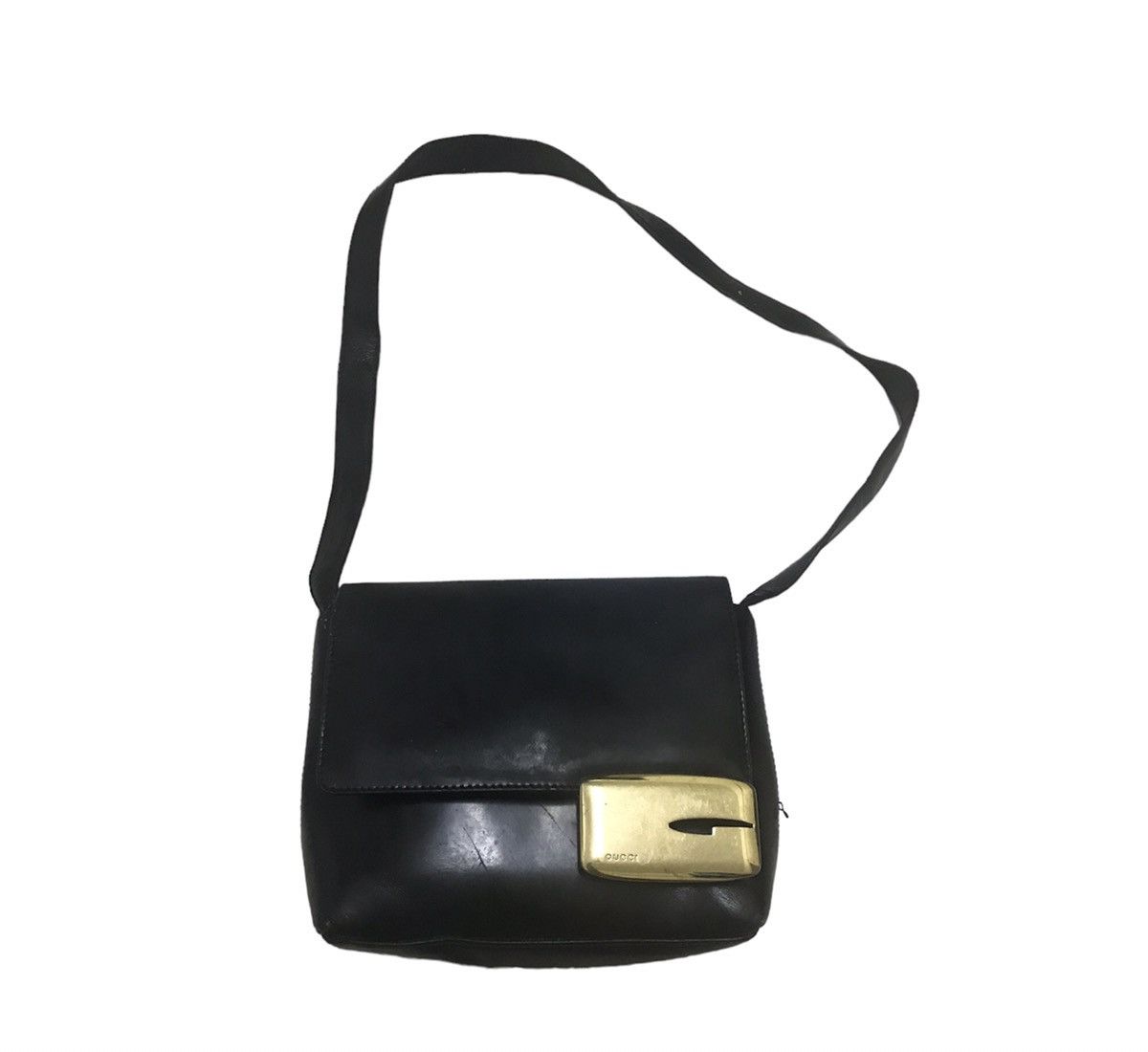 AUTHENTIC GUCCI SHOULDER BAG BLACK LEATHER