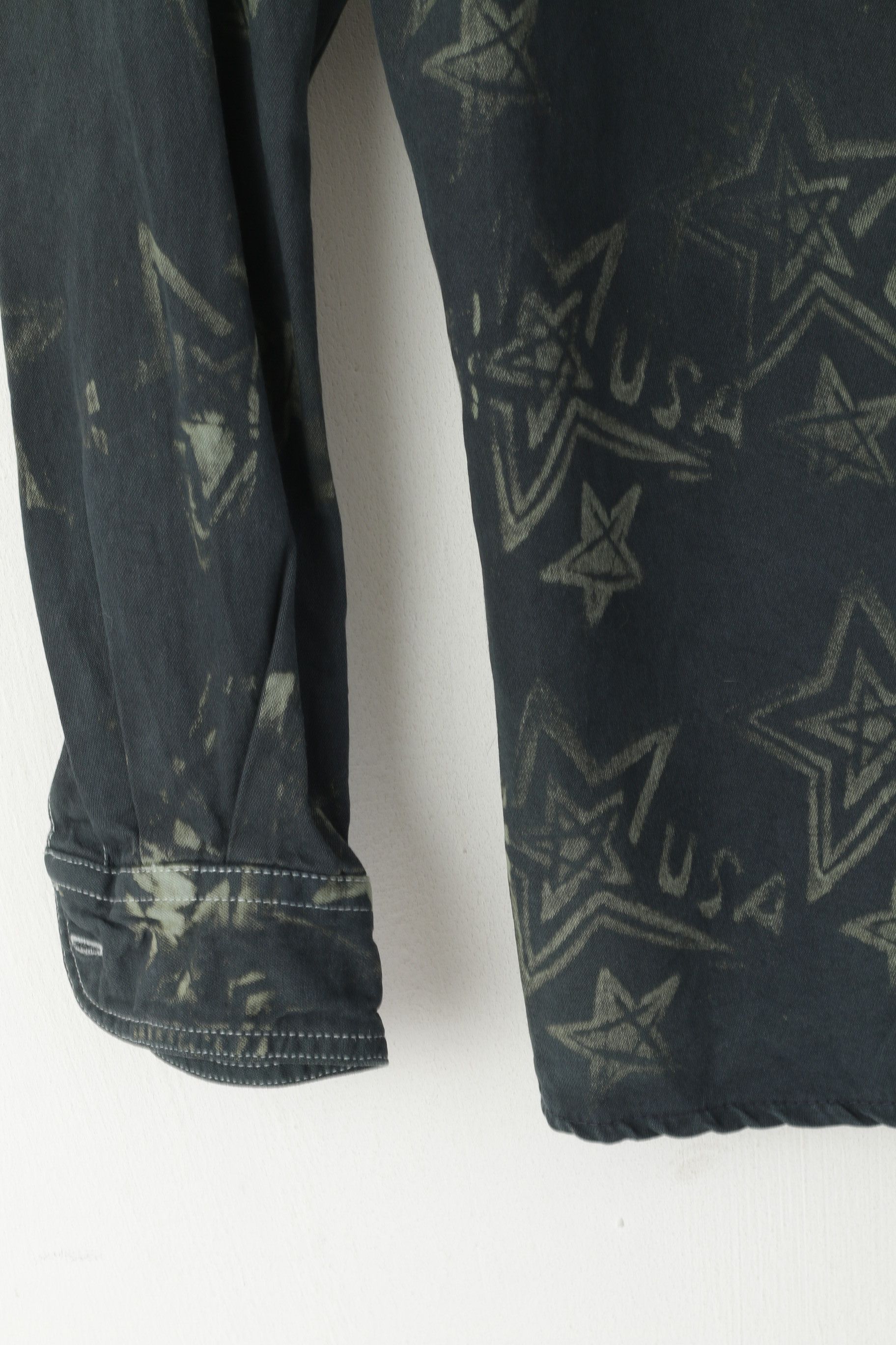 Lee Lee Men S Casual Shirt Navy Denim Cotton USA Stars 6781 Size US S / EU 44-46 / 1 - 4 Thumbnail