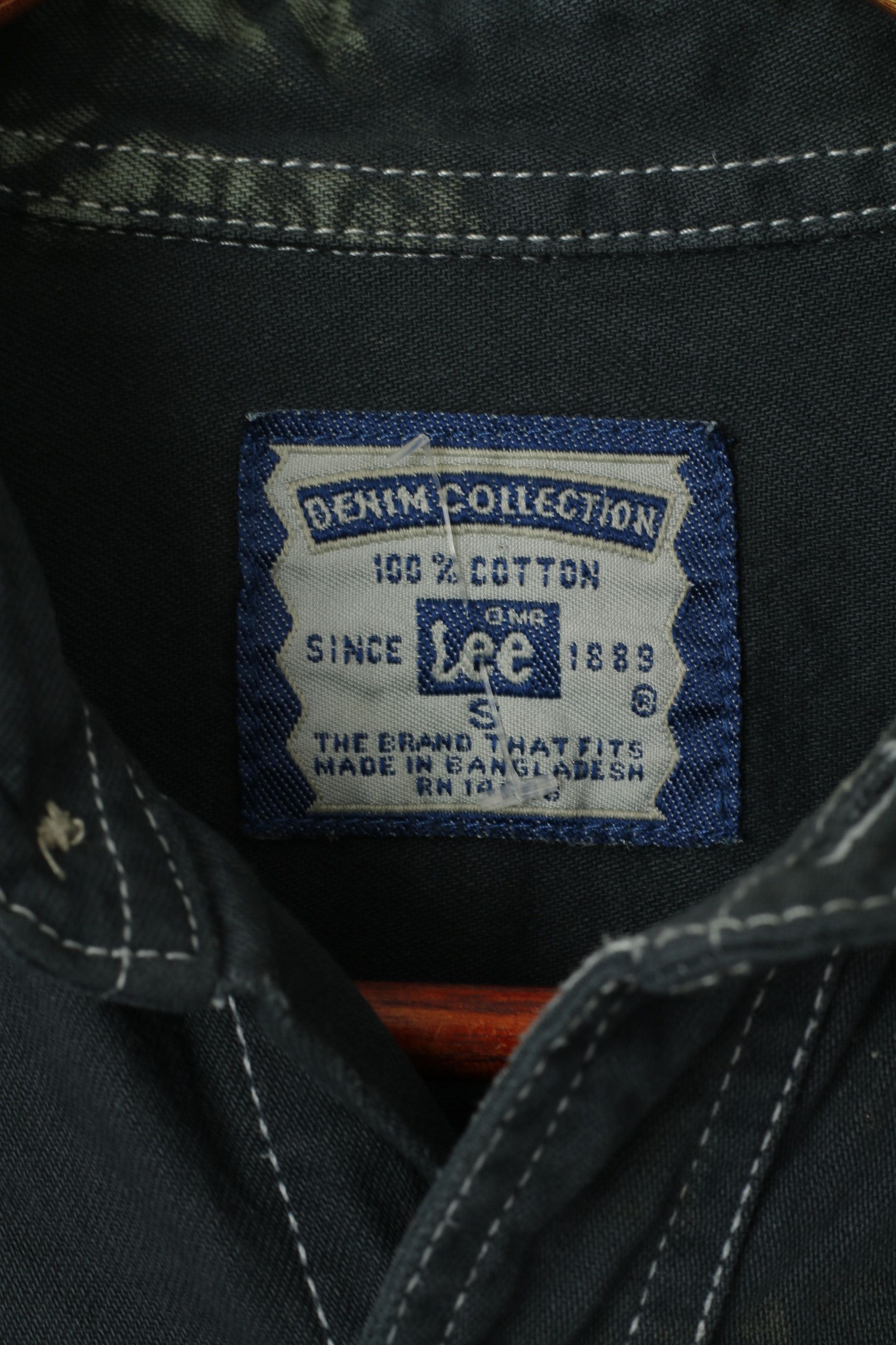 Lee Lee Men S Casual Shirt Navy Denim Cotton USA Stars 6781 Size US S / EU 44-46 / 1 - 6 Thumbnail