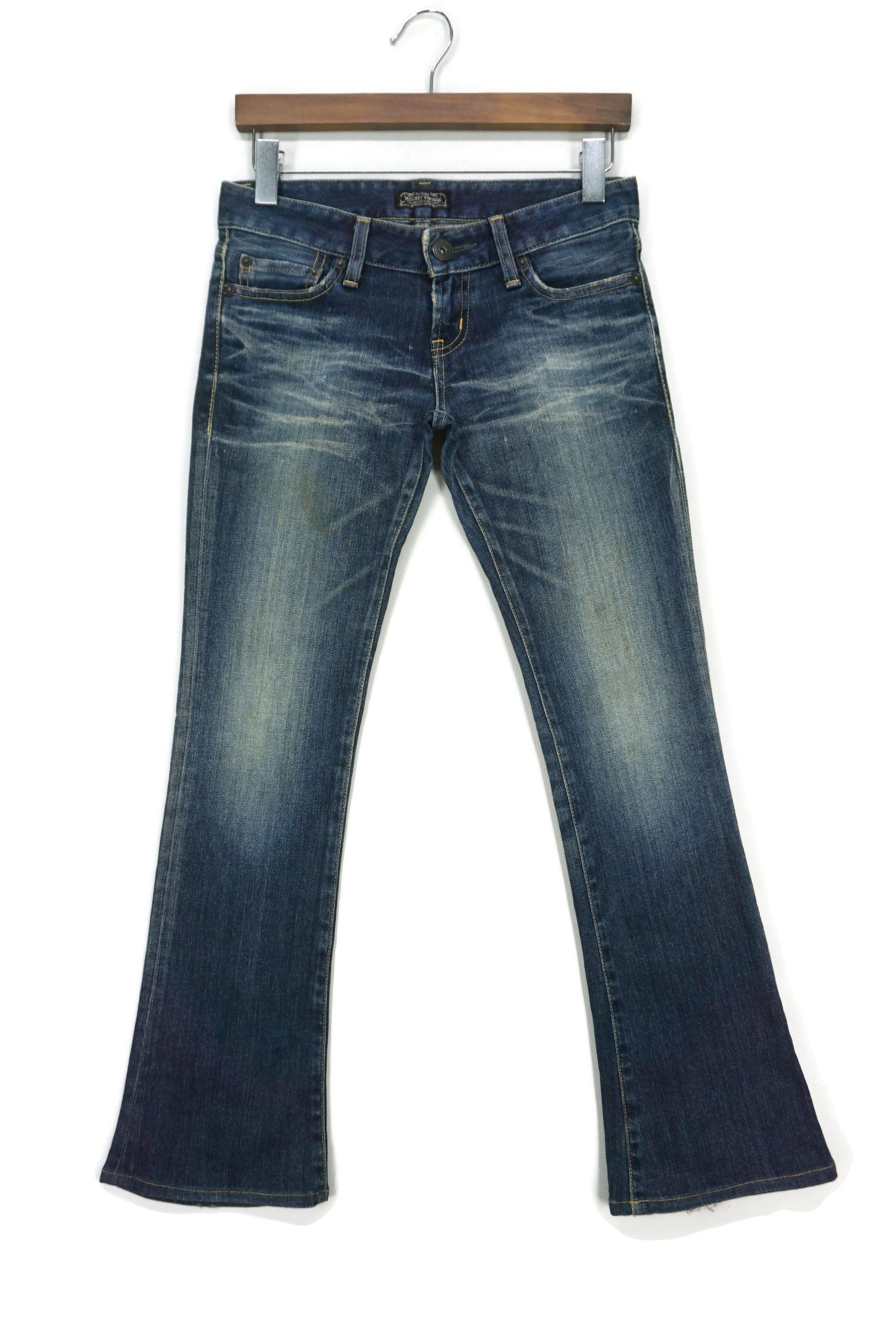 image of Moussy x Rodeo Vintage Low Rise Bootcut Jeans Flare Pants Made In Japan in Blue, Women's (Size 25)