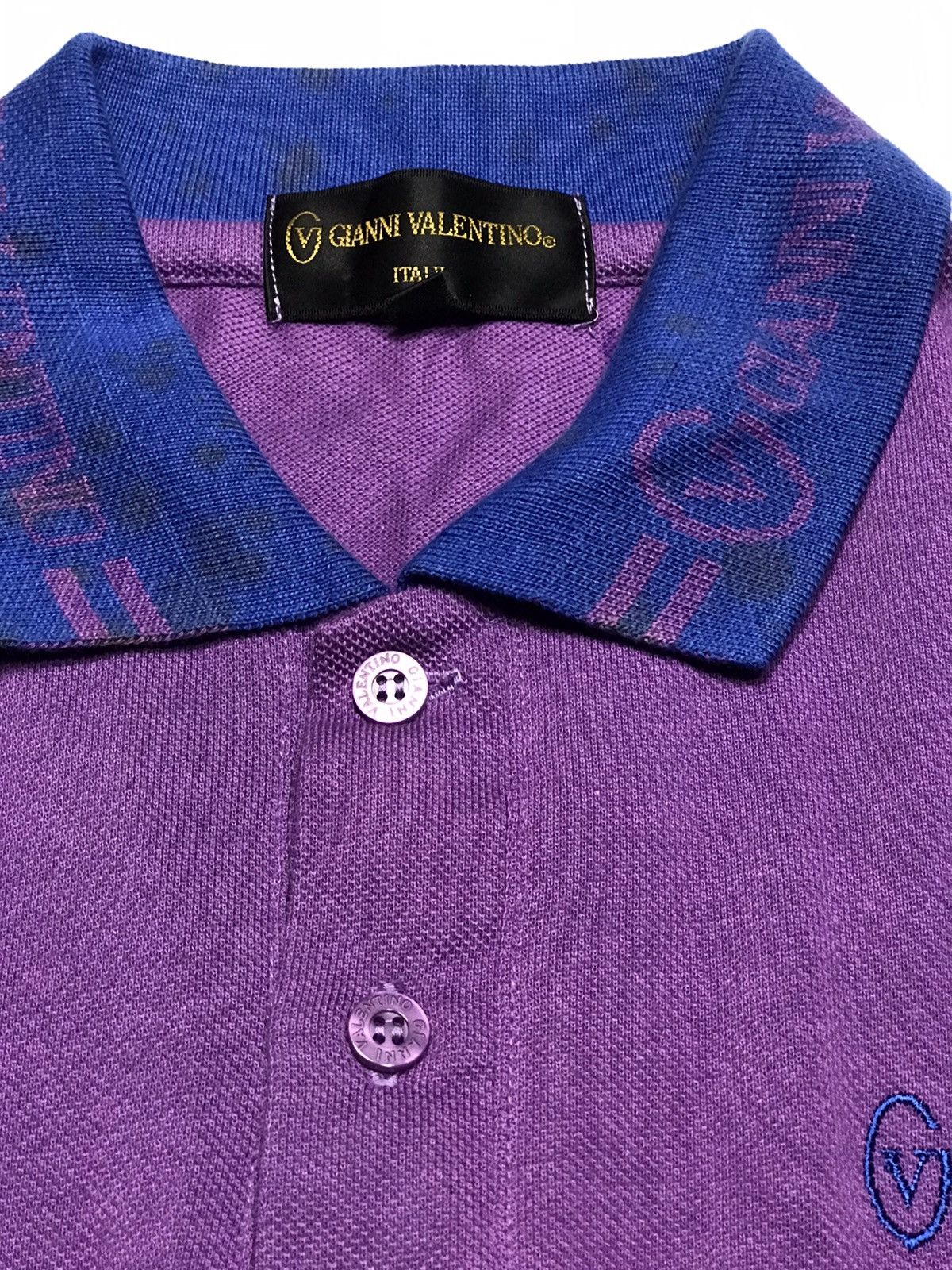 Gianni Valentino × Valentino × Vintage Vintage Gianni Valentino Italy Polo shirt Longsleeve Desig Size US L / EU 52-54 / 3 - 1 Thumbnail